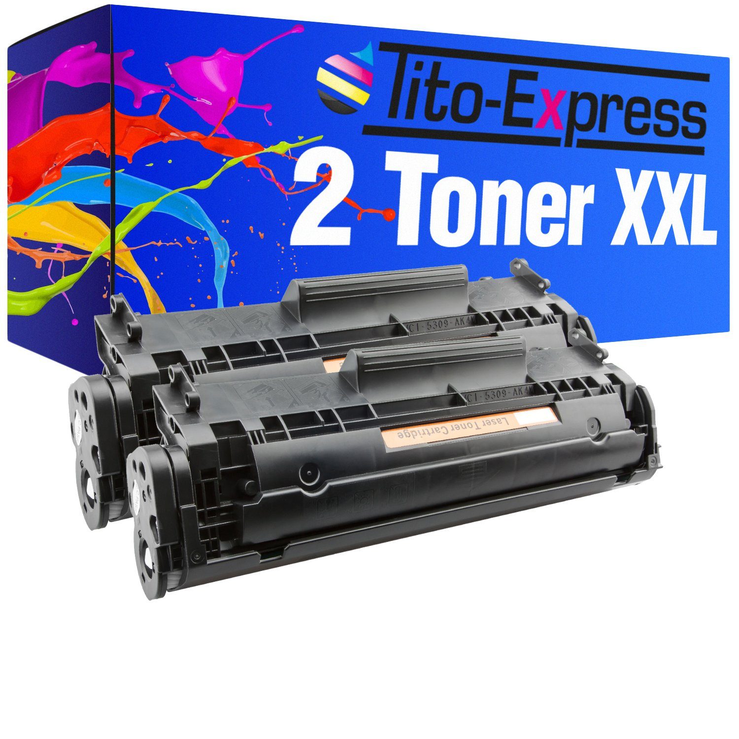 Tito-Express PlatinumSerie Tonerpatrone Black M-1005MFP 1022 1018 Series 3050Z 3015 3050 Q 1022NW 2612A 3020 A Toner 3015AIO 3052 ersetzt 3020AIO LaserJet 3030 MFP Set 1015 1010 1012 M-1319F 3000 Q2612A für 1022 1022N 2er 3030AIO 2612 HP 12A 3055 Series Q 1020 Doppelpack