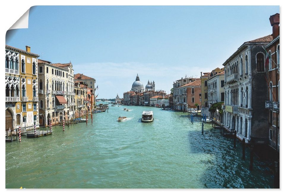 St), als Sonnenschein, Canale Italien Wandbild Venedig Wandaufkleber Größen oder bei Poster (1 Alubild, Artland Leinwandbild, versch. in Grande