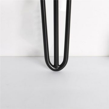 Steelboxx Tischbein Hairpin Legs Haarnadelbeine Tischgestell Tisch Kufe 4er Set Schwarz, Lieferumfang: 4 x Tischbeine, 4 x Bodenschoner, Schrauben