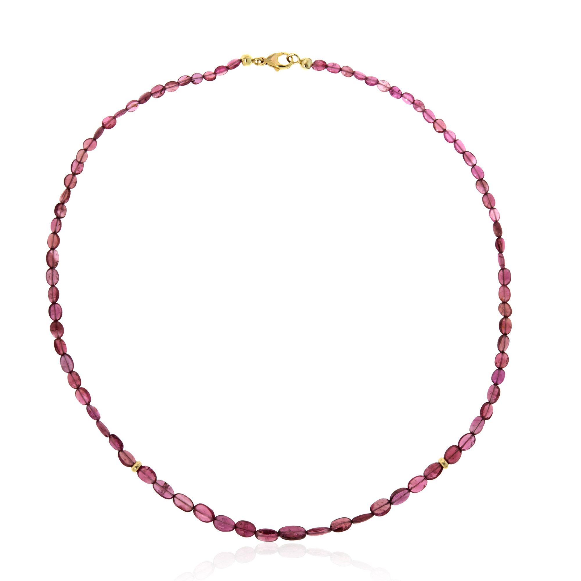 Cavill Goldkette 40 ct Pinkfarbene Turmalin Perlenkette, 9 K Gelbgold, 45 cm Damen (1-tlg)