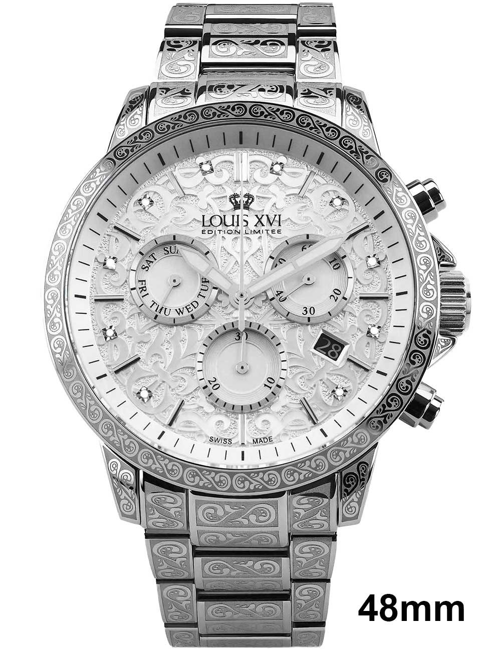 LOUIS XVI Quarzuhr Louis XVI LXVI4021 Herrenuhr Palais Royale 2.0 Diamond 48mm 10ATM Louis XVI LXVI4021 Herrenuhr Palais Royale 2.0 Diamond 48mm 10ATM