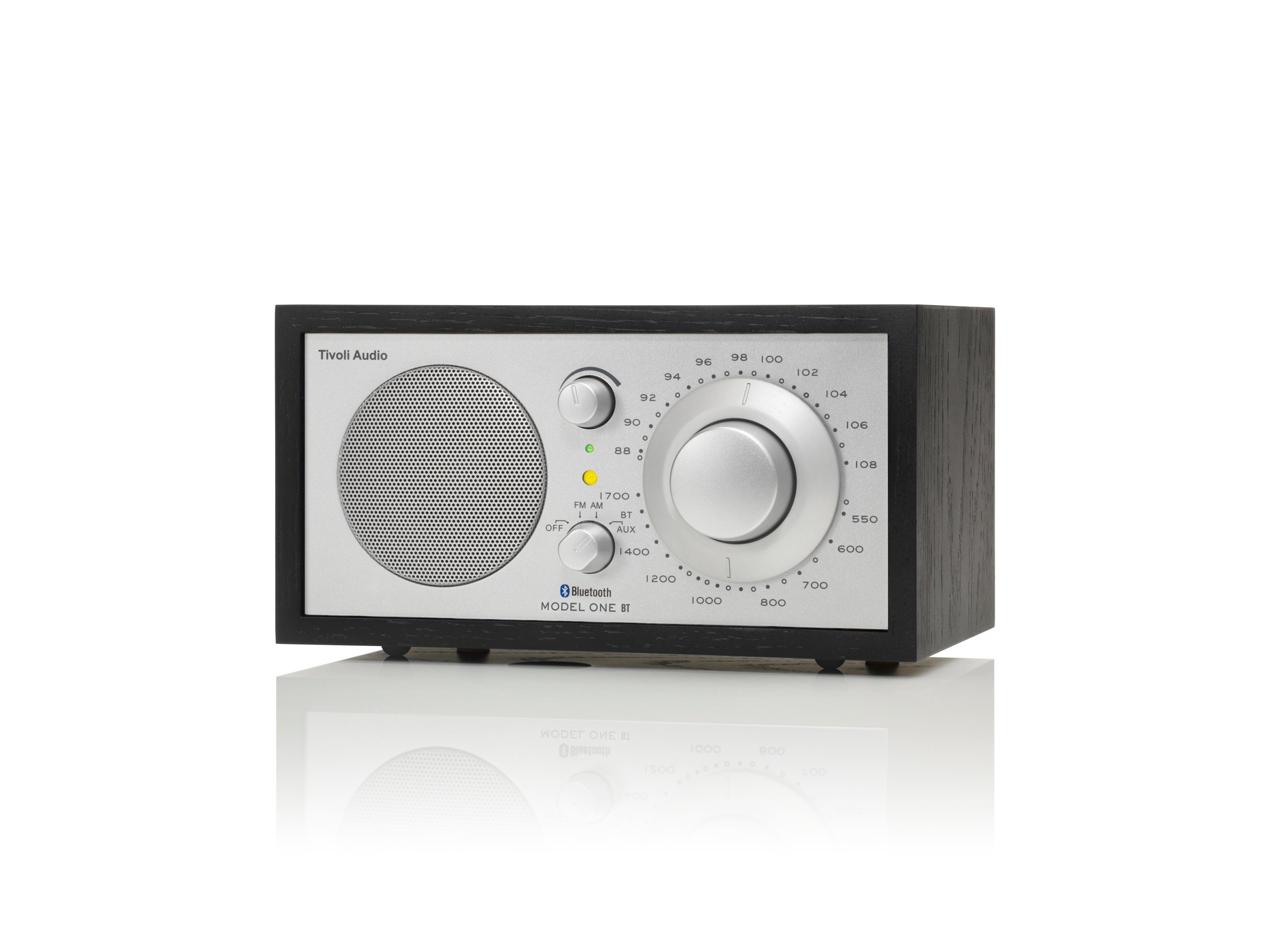 Tivoli Audio Model One Bluetooth, Retro-Optik, (FM-Tuner, Tisch-Radio, Küchen-Radio) Echtholz-Gehäuse, BT UKW-Radio Schwarz/Silber