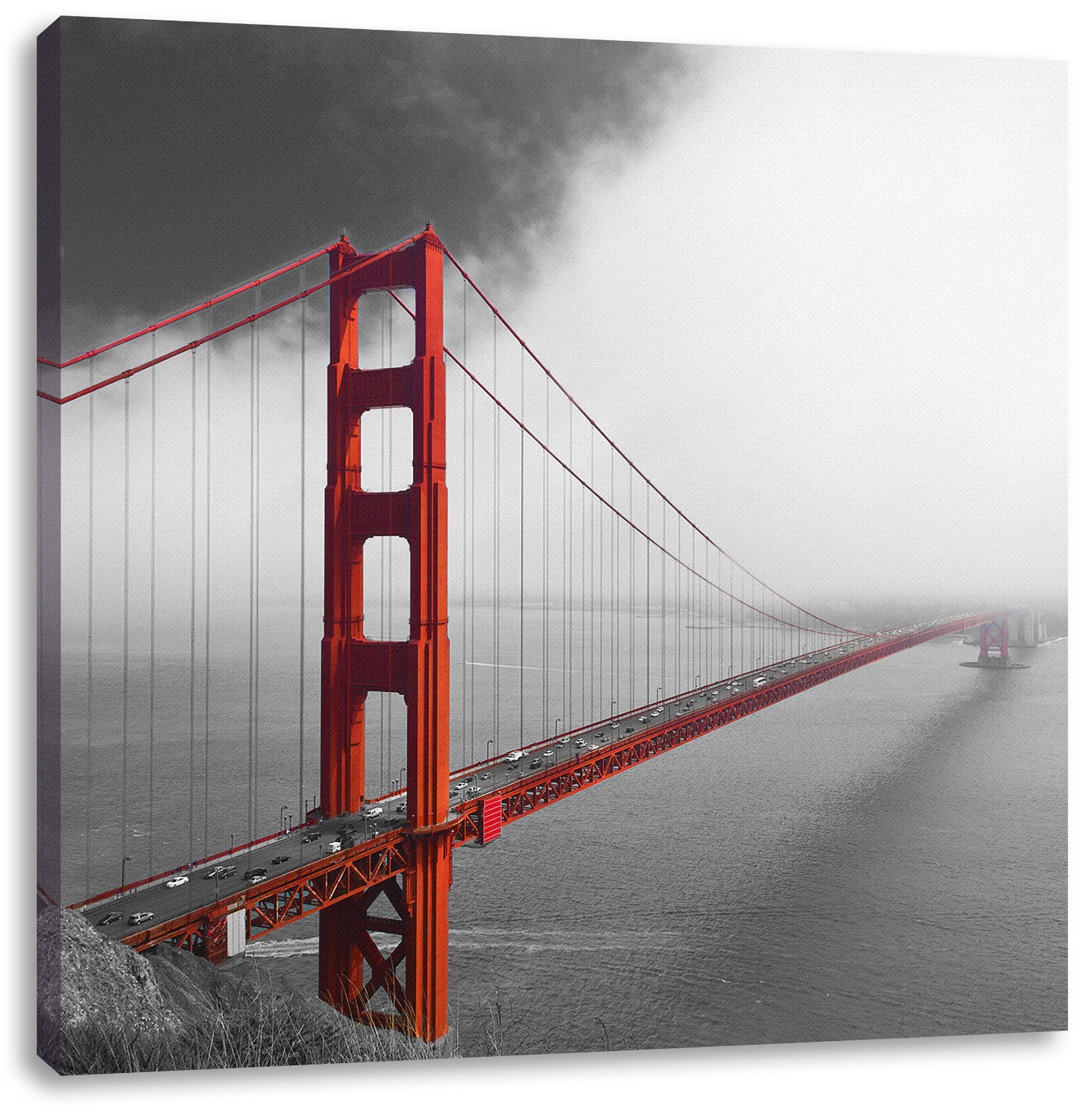 Pixxprint Leinwandbild Golden Gate Bridge, Golden Gate Bridge (1 St), Leinwandbild fertig bespannt, inkl. Zackenaufhänger