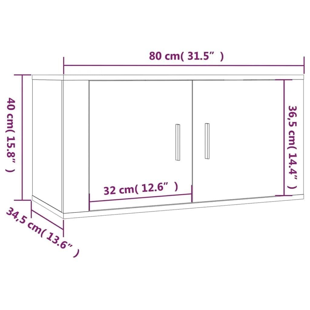 TV-Schrank-Set 2-tlg. TV-Schrank Grau Holzwerkstoff furnicato Sonoma