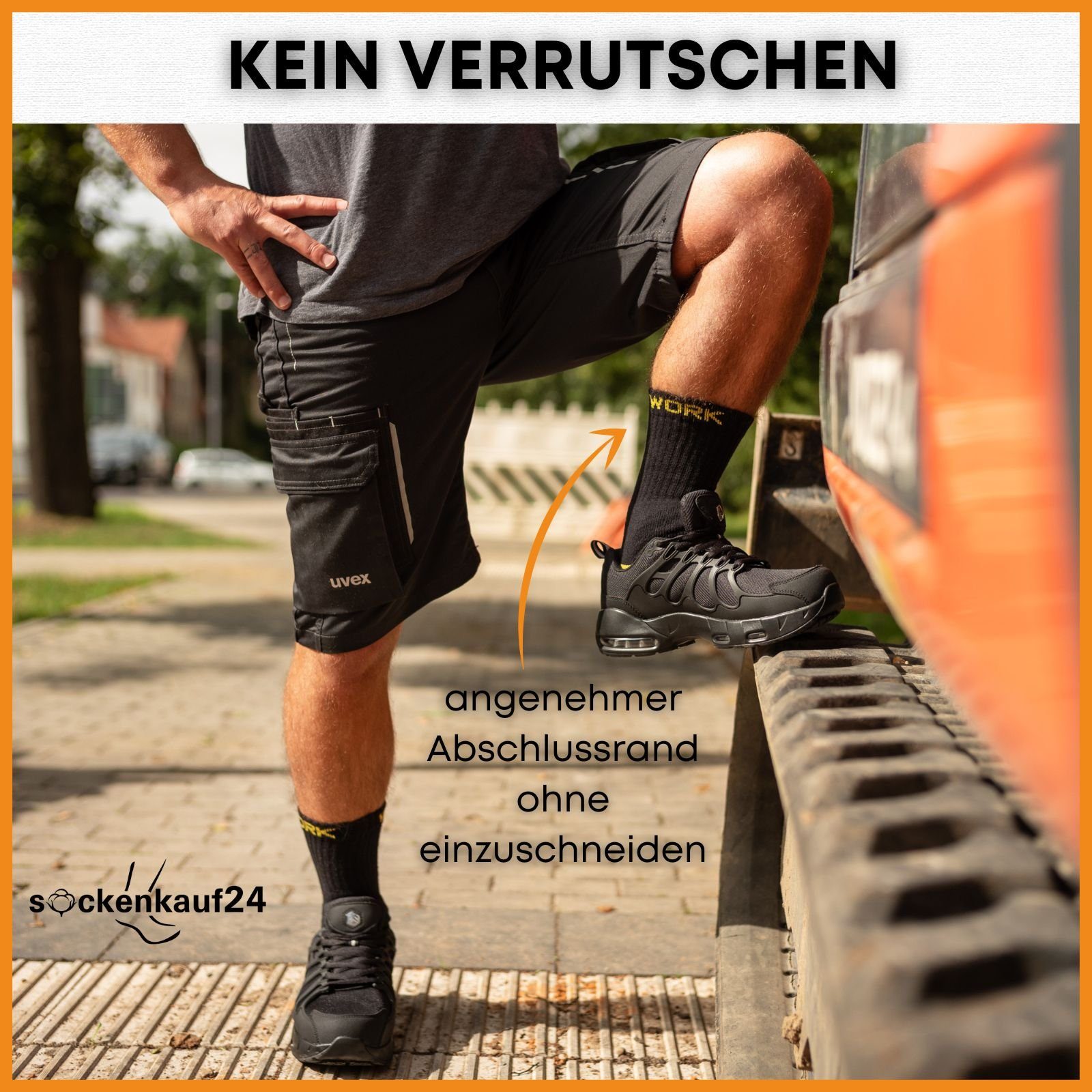 sockenkauf24 Arbeitssocken 10 oder 20 Paar Herren Arbeitssocken "WORK" atmungsaktiv (Schwarz, 10-Paar, 39-42) verstärkt durch Vollfrottee - 10200