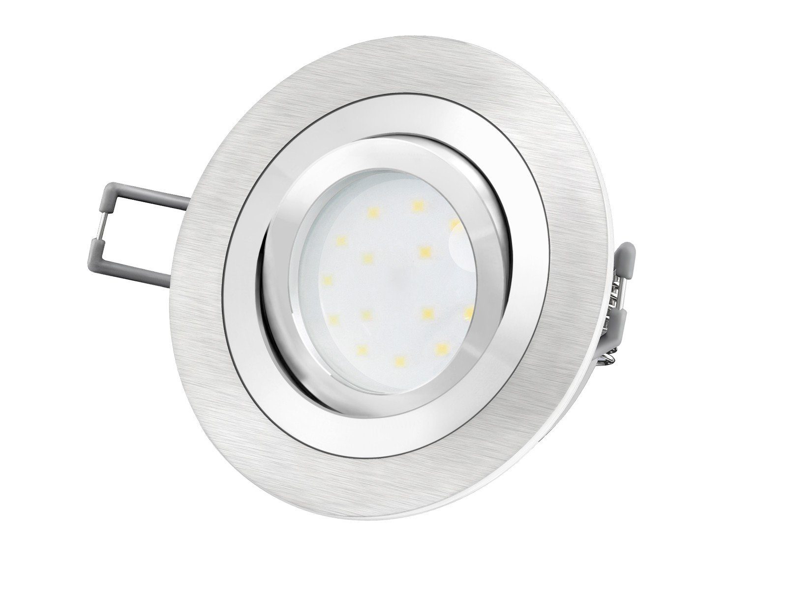 Neutralweiß rund SSC-LUXon LED Einbaustrahler mit Aluminium 230V, 5W, flach LED-Einbauleuchte RF-2 LED-Modul