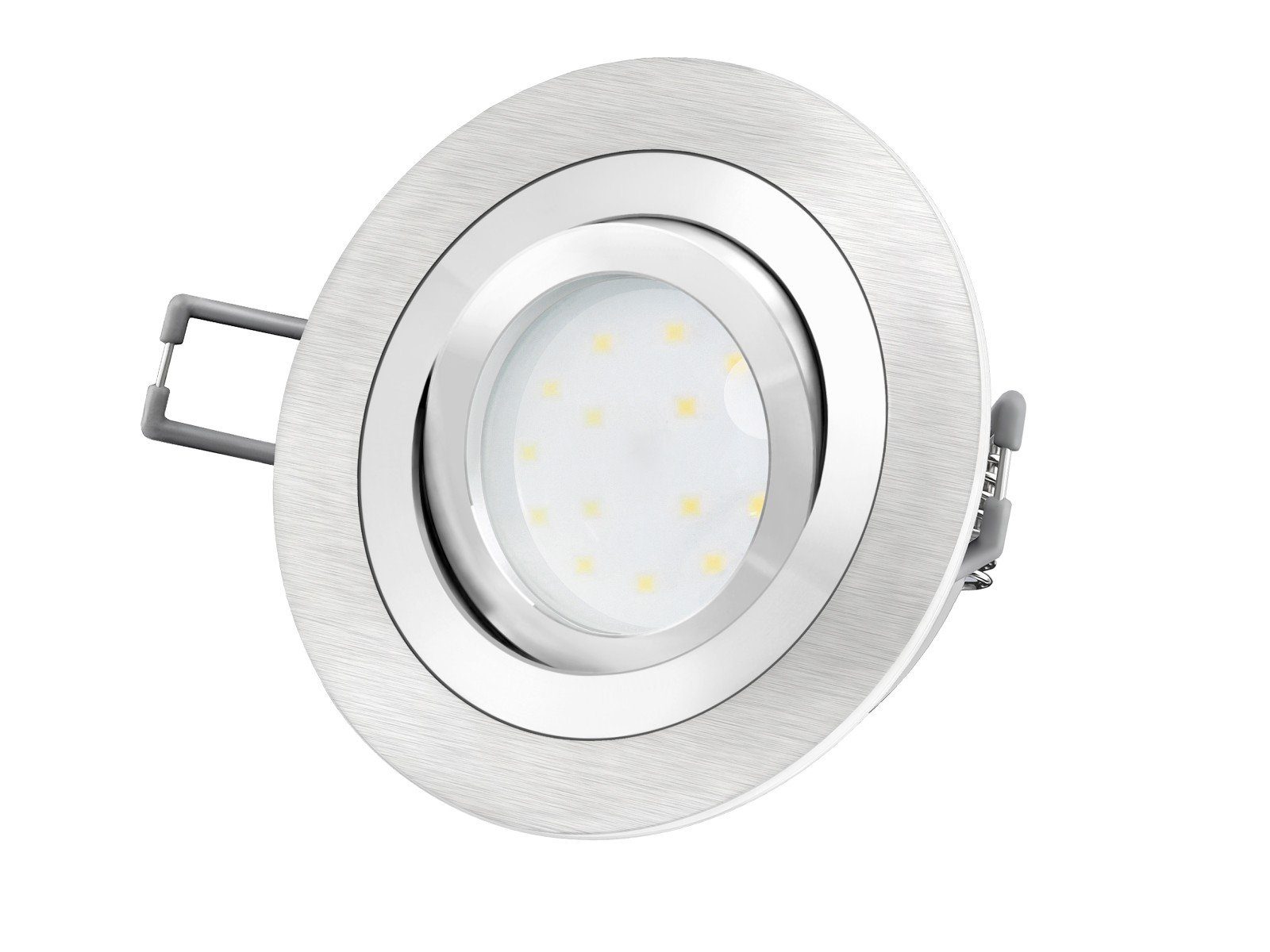 SSC-LUXon LED RF-2 mit flach Neutralweiß LED-Einbauleuchte Aluminium rund 230V, 5W, Einbaustrahler LED-Modul