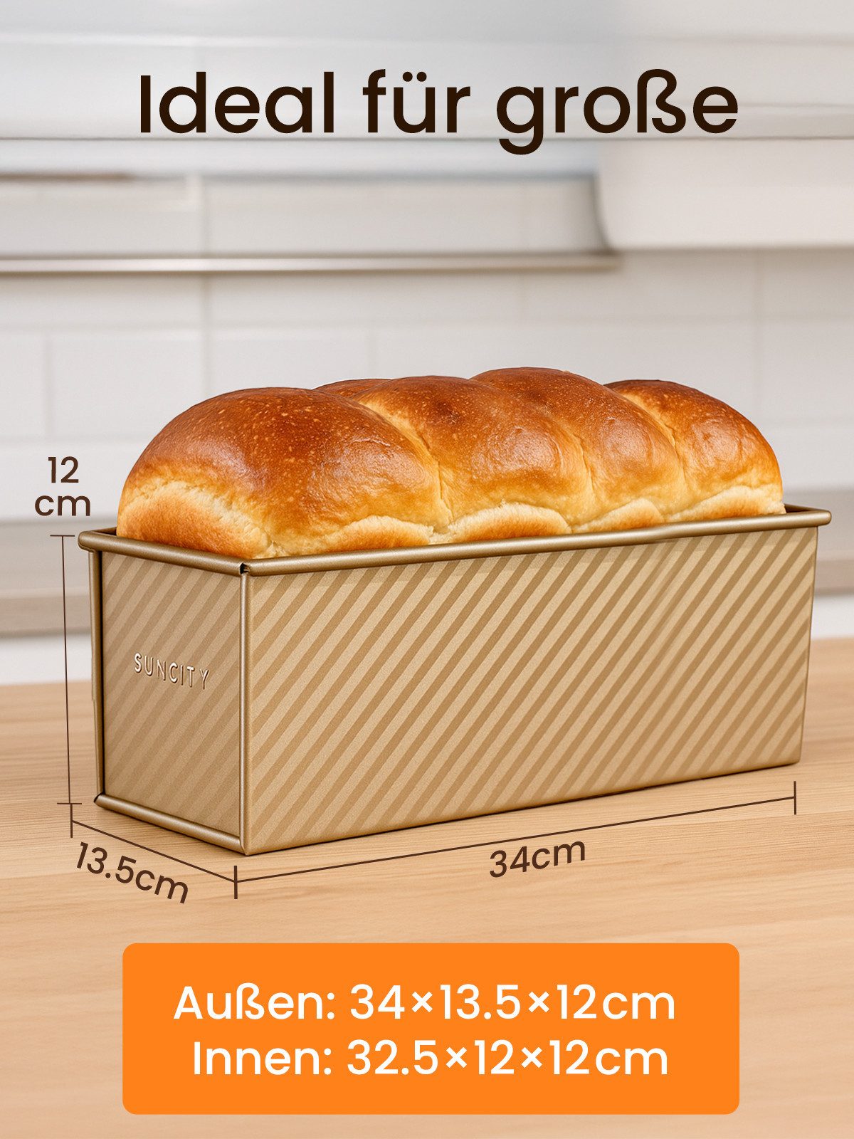 Youyijia Brotbackform Brotbackform mit Deckel Extra Hohe Toastbrot Backform
