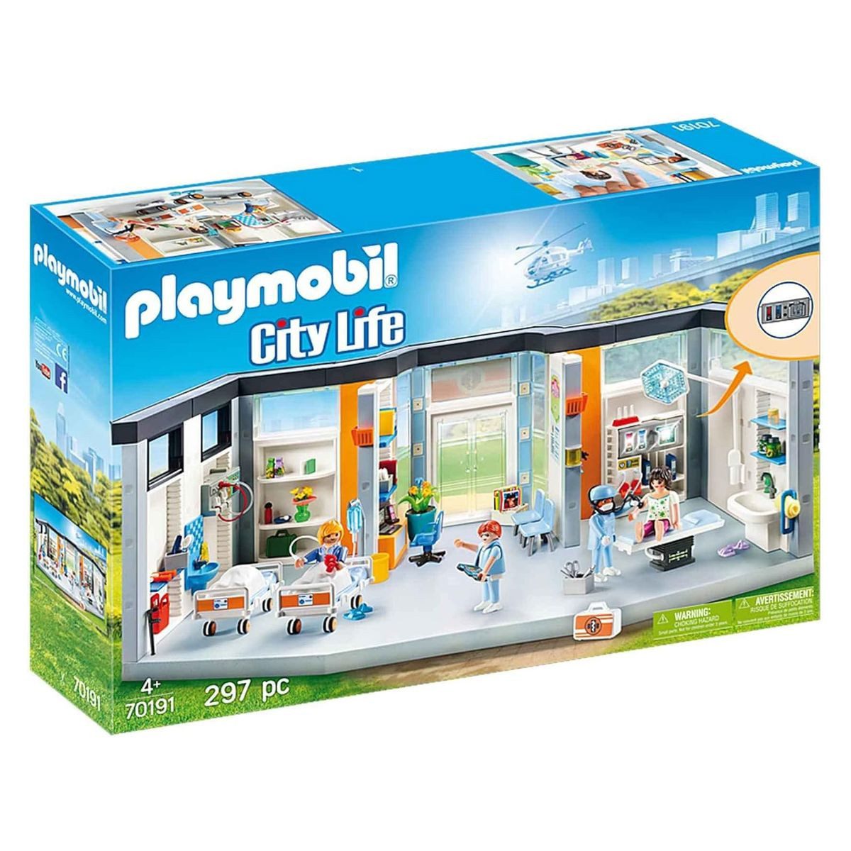 Playmobil® Spielwelt PLAYMOBIL® 70191 - City Life - Krankenhaus mit Einrichtung, 297-teili