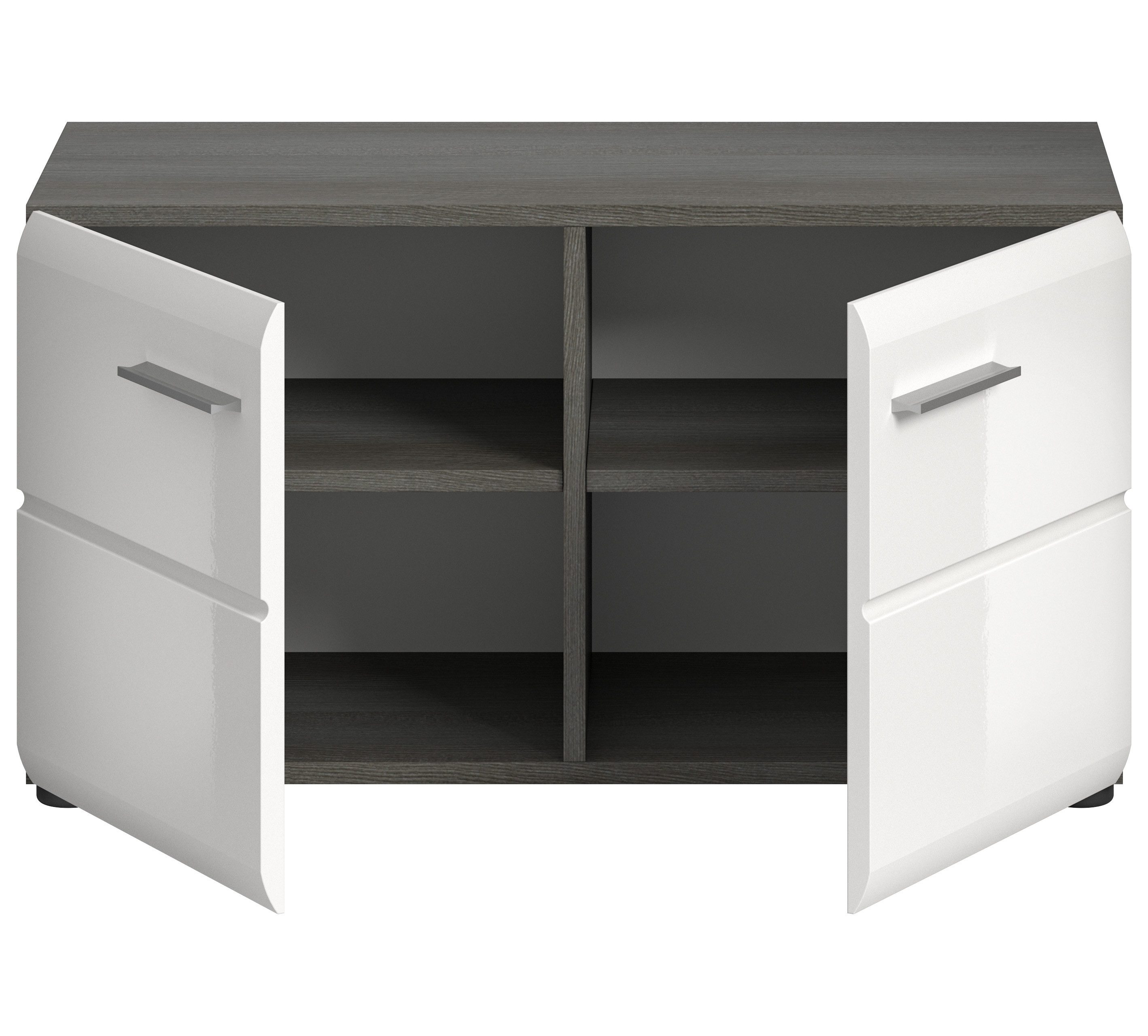 furnling Sitzbank Samuel, 2 Türen, 4 Fächer, Schuhschrank, Schuhkommode, Flurmöbel, 80 cm breit