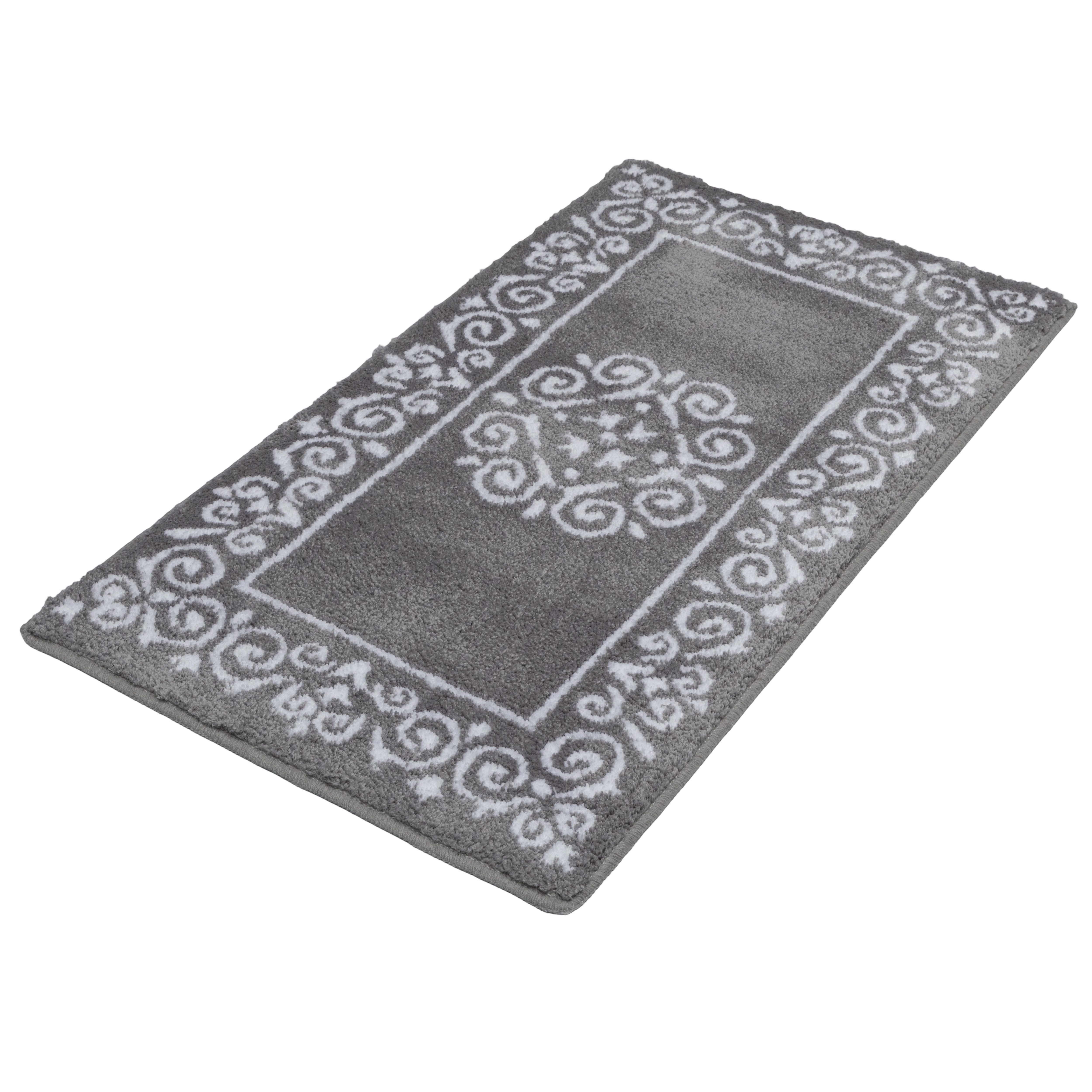 OTTO home Badematte Dafna, Badteppich, Badvorleger, Badezimmer Teppich, Höhe 12 mm, rutschhemmend beschichtet, schnell trocknend, fußbodenheizungsgeeignet, Polyester, rechteckig, Orient-Optik, Vintage Design