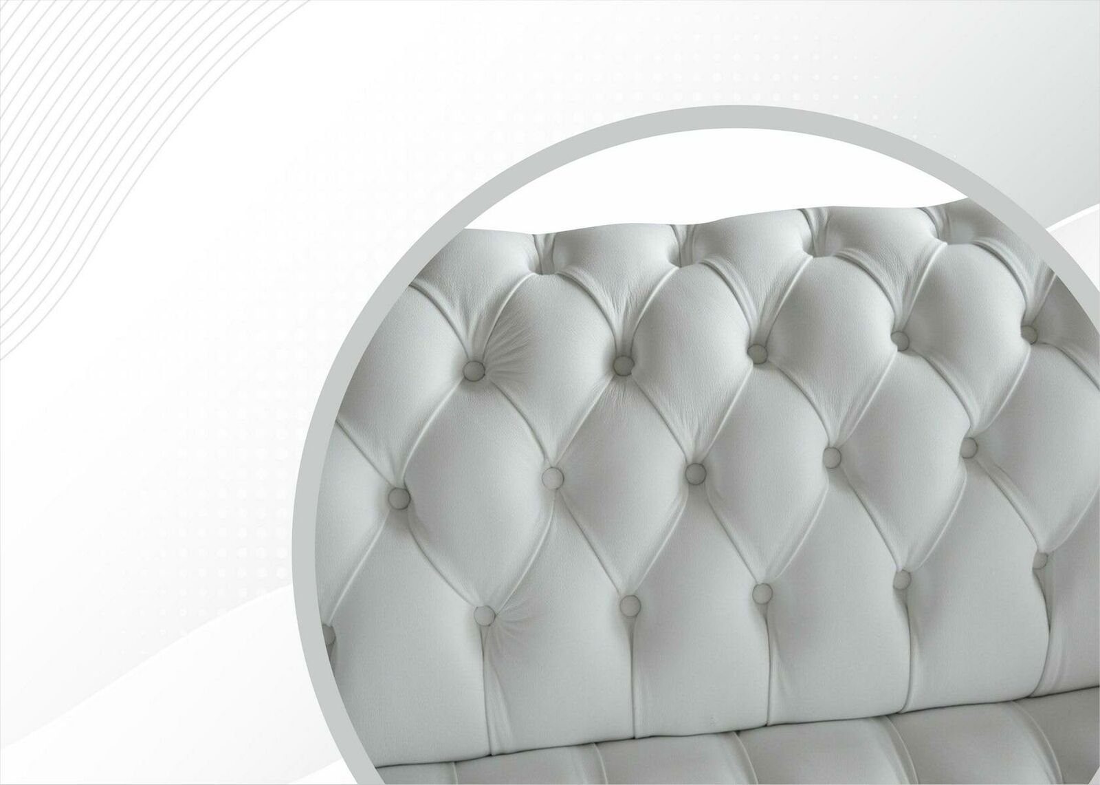 Chesterfield-Sofa, Stoff Design JVmoebel Sofa Textil Möbel Leder Ledersofa Chesterfield Samt Weiße Couchen
