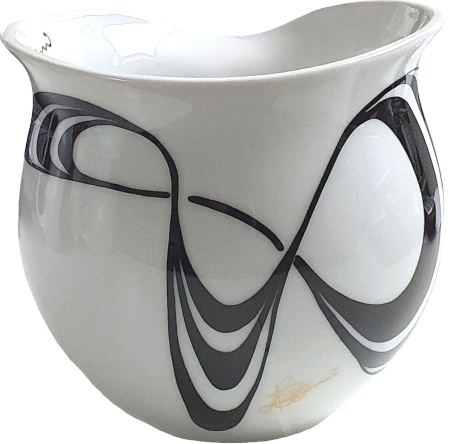 Colani Tasse Jumbotasse große Tasse XXL Kaffeebecher 600ml Capriole schwarz, 1-tlg., Porzellan, Spülmaschinenfest, Signatur außen, Schriftzug innen, Geschenkkarton