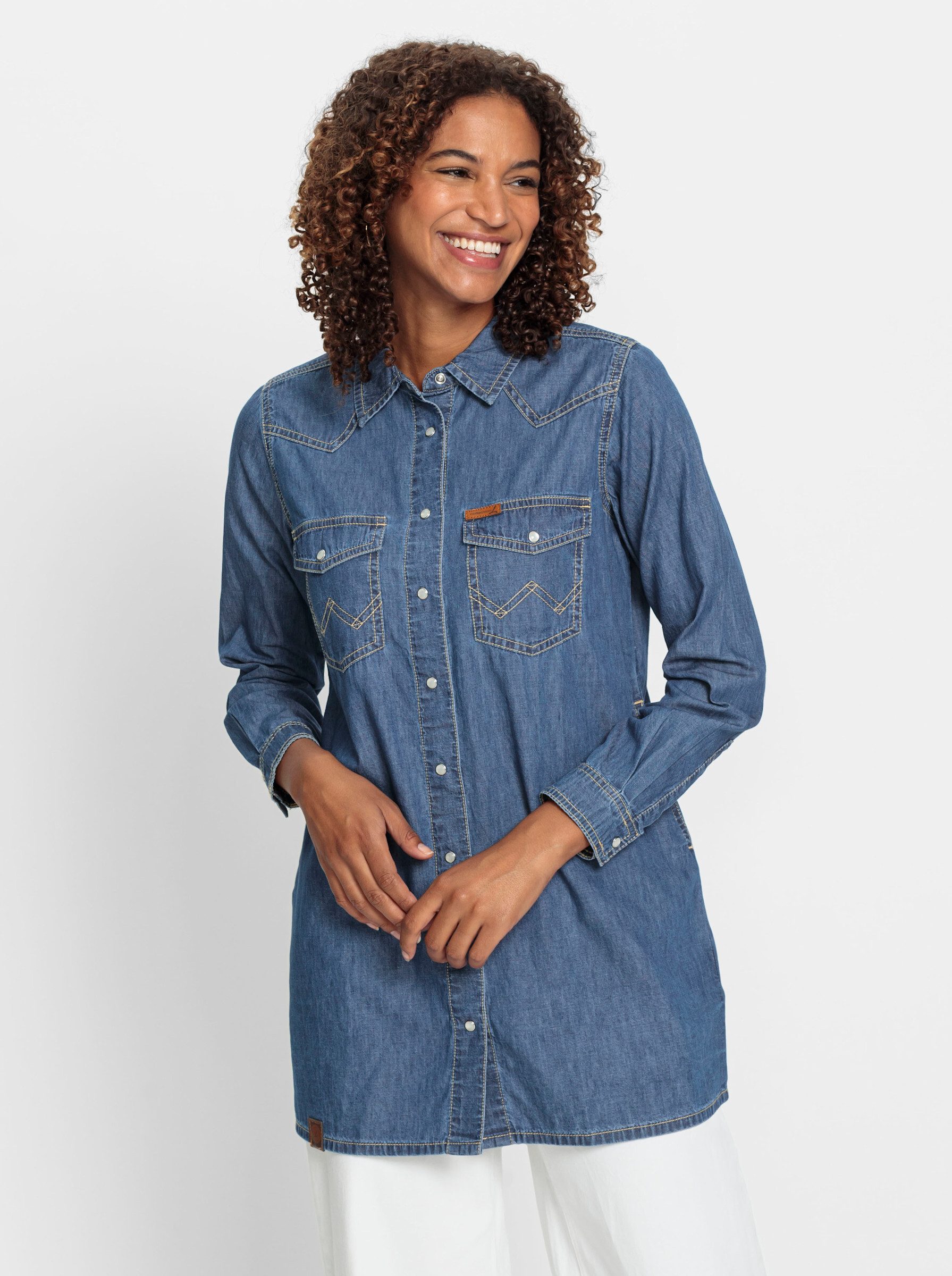 Klassische Bluse Jeansbluse