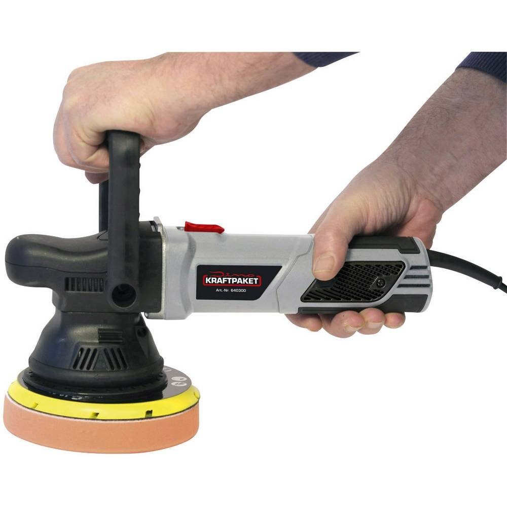 Dino KRAFTPAKET Poliermaschine Exzenterpoliermaschine 900 W 640302, Stufenlose Drehzahlregulierung