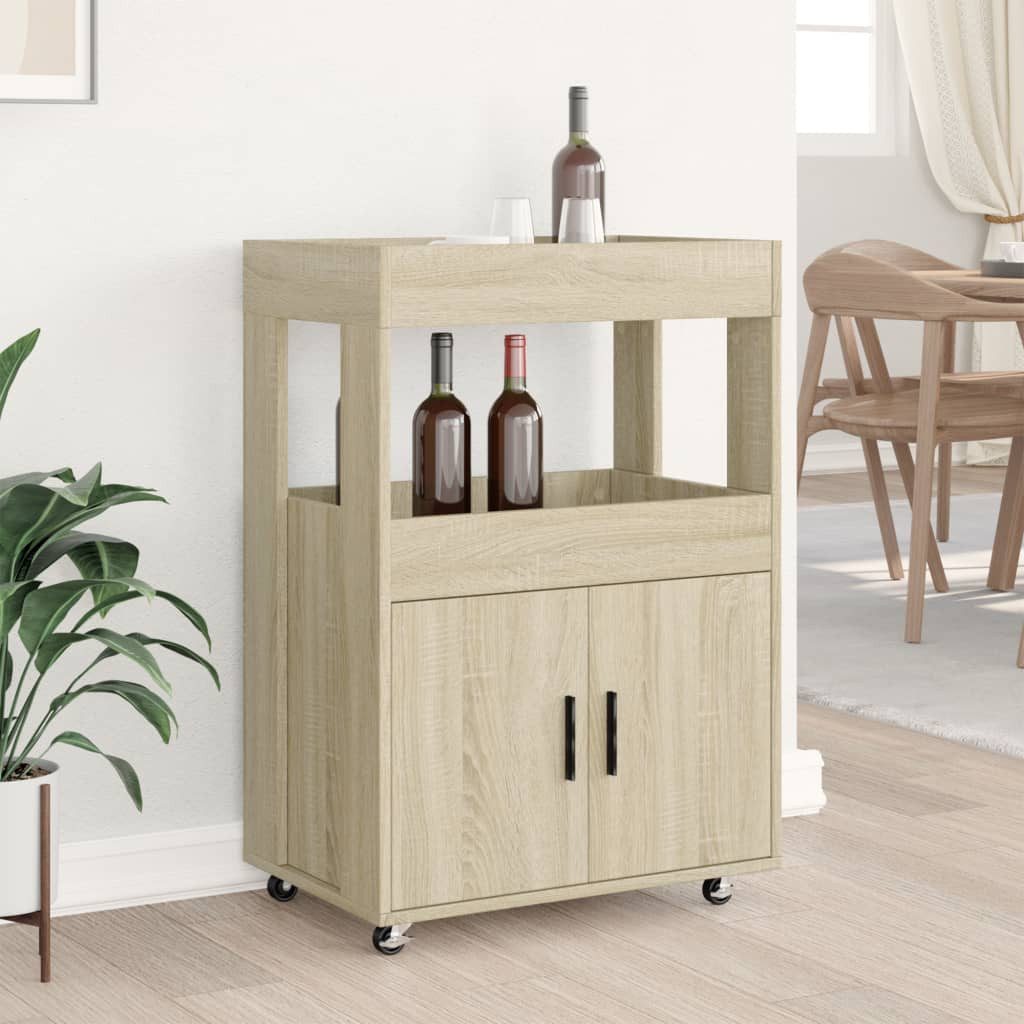 vidaXL Sideboard Barwagen Sonoma-Eiche 60x39,5x89 cm günstig online kaufen