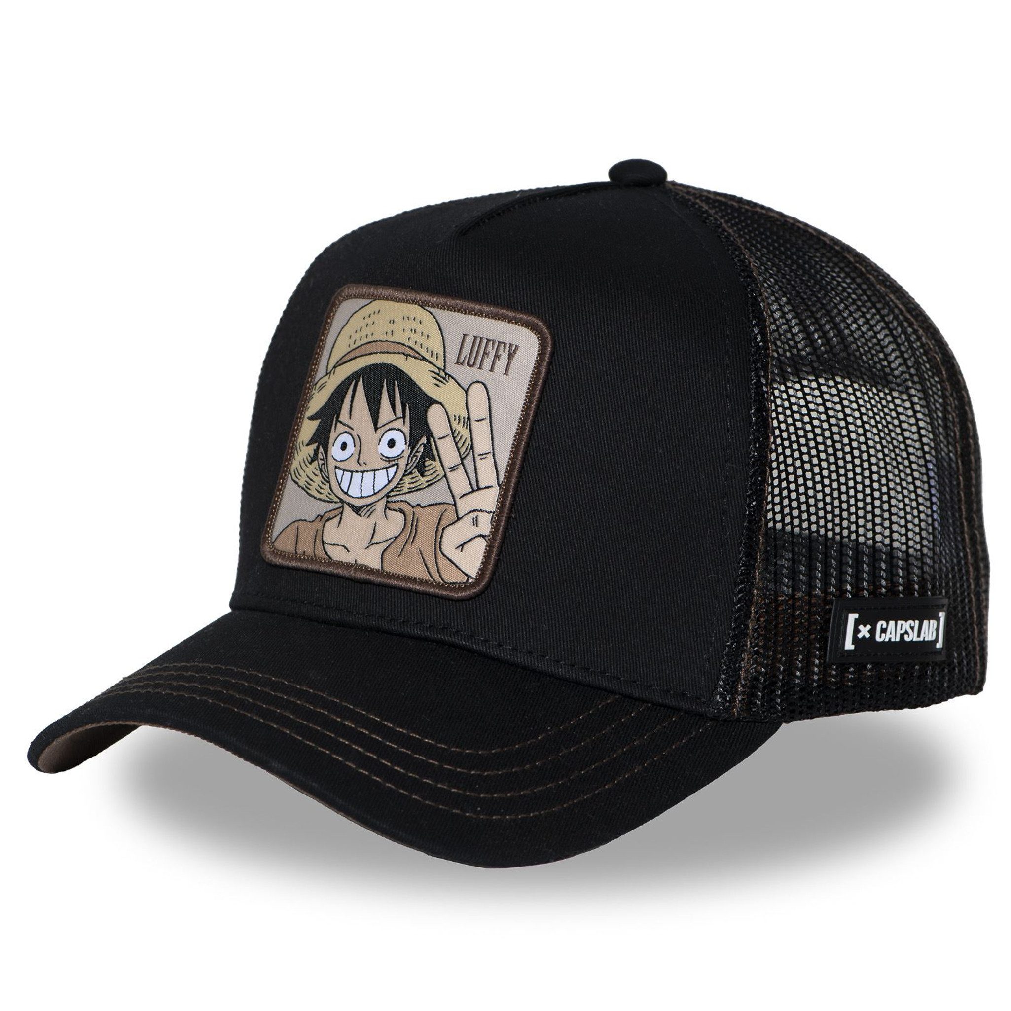 Capslab Trucker Cap CAPSLAB x Onepiece WANTED 3 LUFFY Trucker Cap Black (Basecap, Basecap, Meshcap, Trucker Kappe)