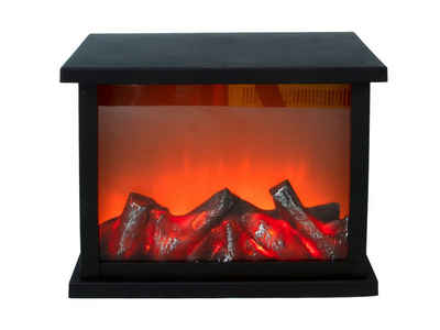 Spetebo LED Dekolicht LED Kamin Laterne mit Timer - 27 x 21 cm, 3, LED, warmweiß, Künstliches Kamin Feuer mit tanzenden Flammen