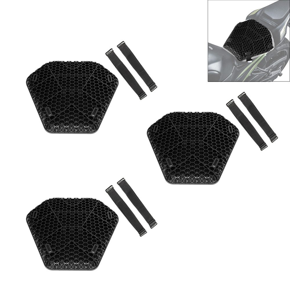Sitzbank 3er-Set Motorrad Sitzkissen Gel TPE / Gelkissen L AC2 schwarz
