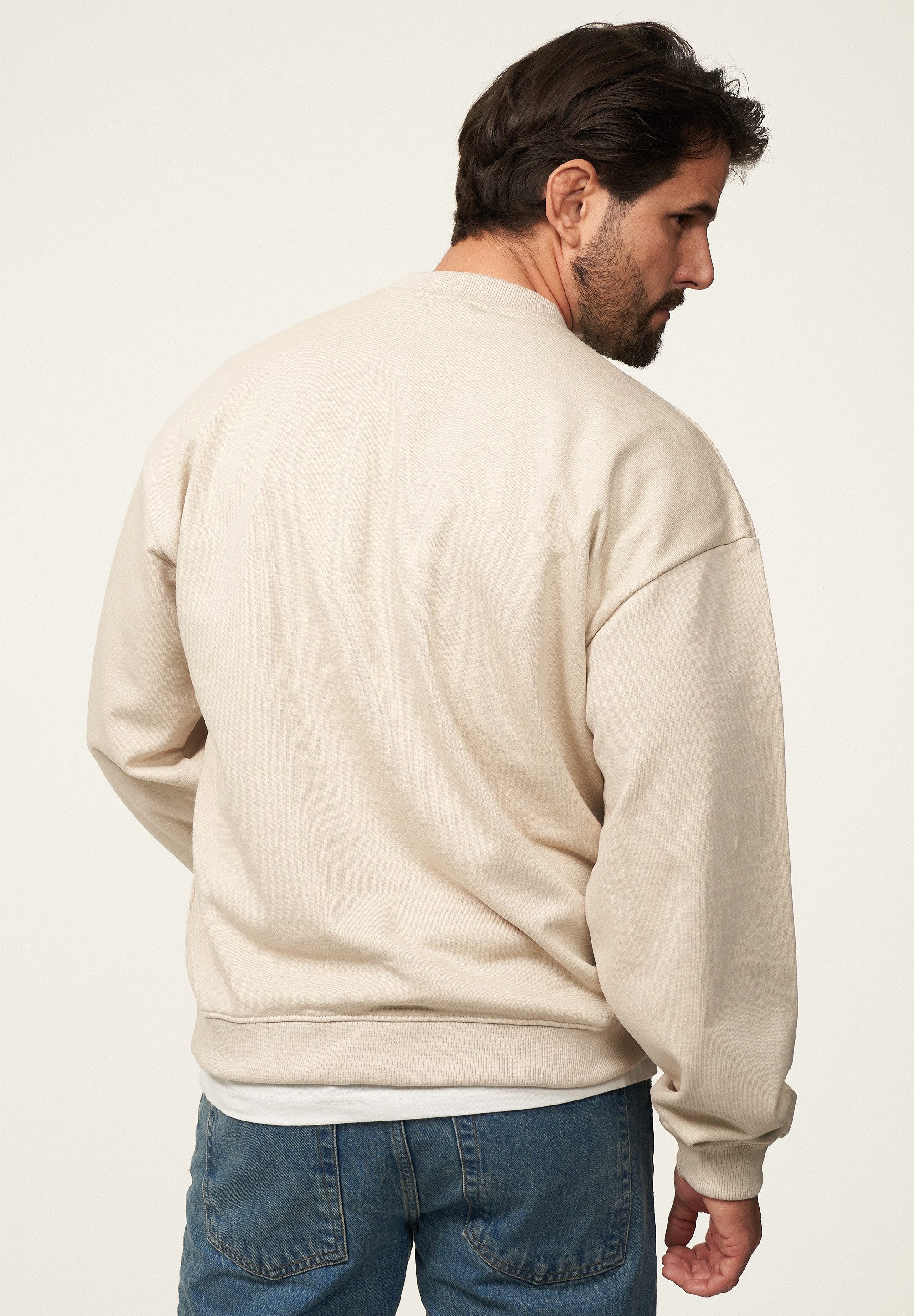 SOULSTAR Sweatshirt S2AGEO Herren Oversize Pullover mit Rundhals-Ausschnitt Crew-Neck Sweater