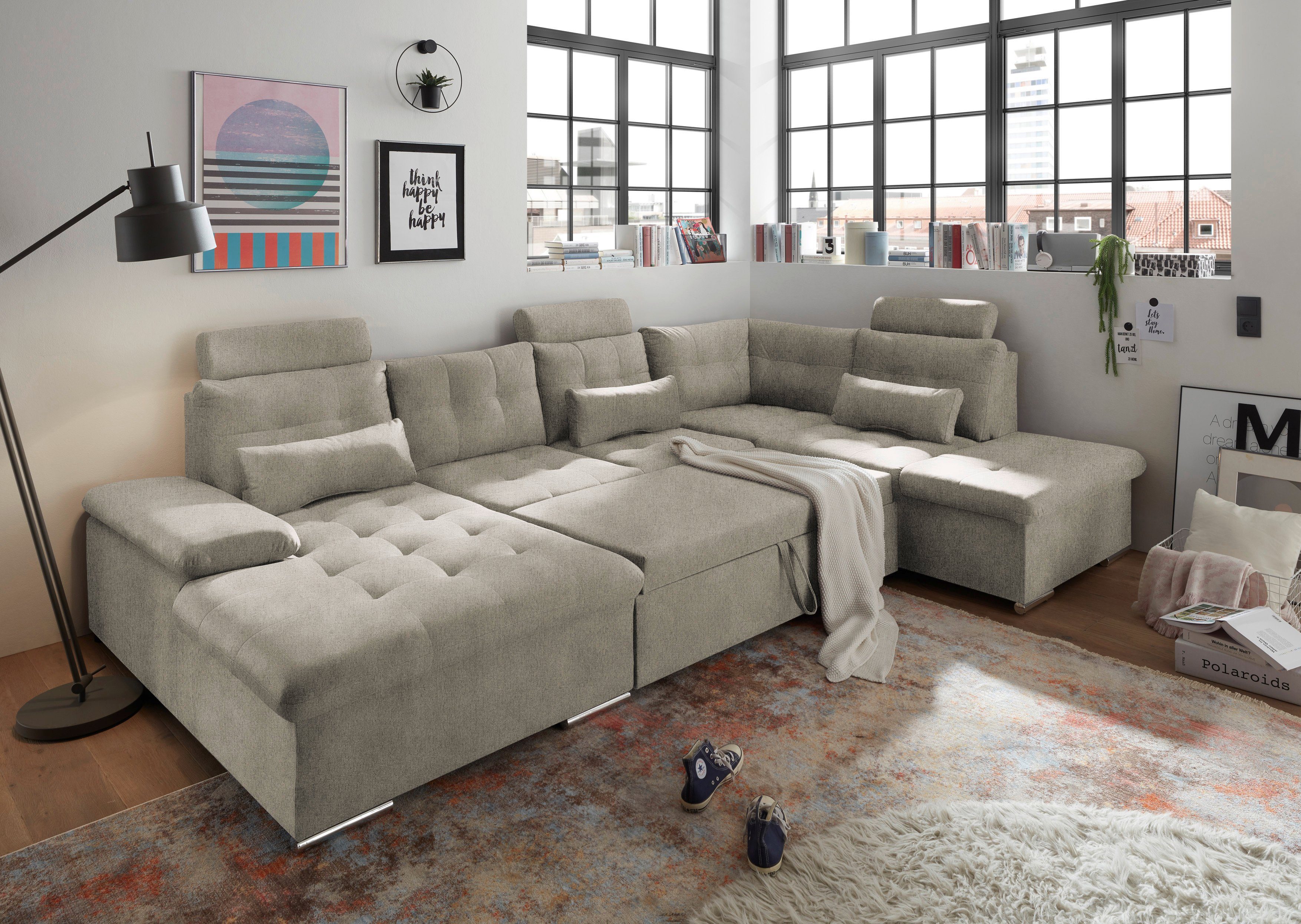 ED EXCITING DESIGN Wohnlandschaft Jakarta, mit Bettfunktion, Bettkasten, Ko günstig online kaufen