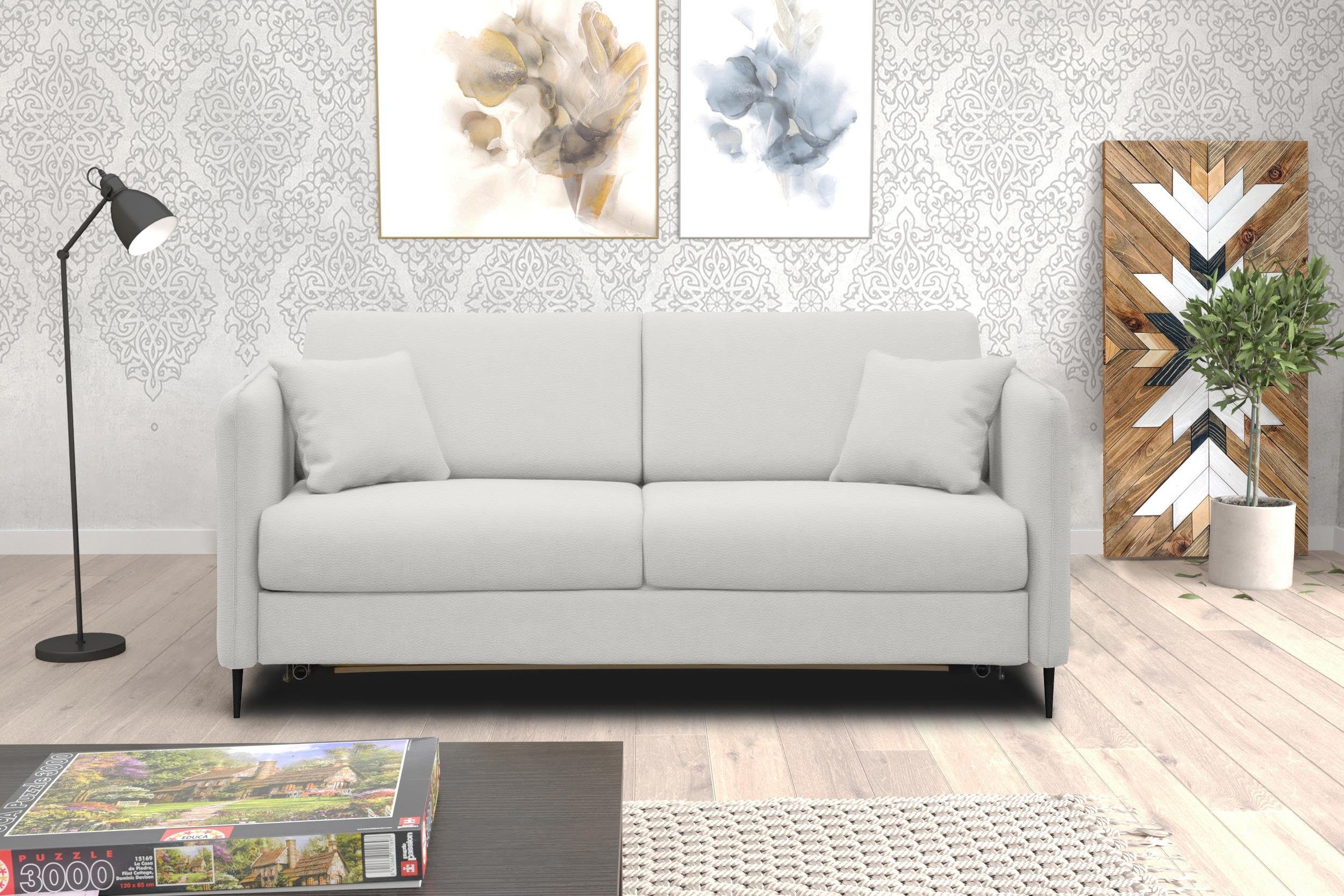 3-Sitzer stellbar, Metall Arnold, Raum Sofa, mit frei im Design, Modern 2-Sitzer, Bettfunktion, Stylefy