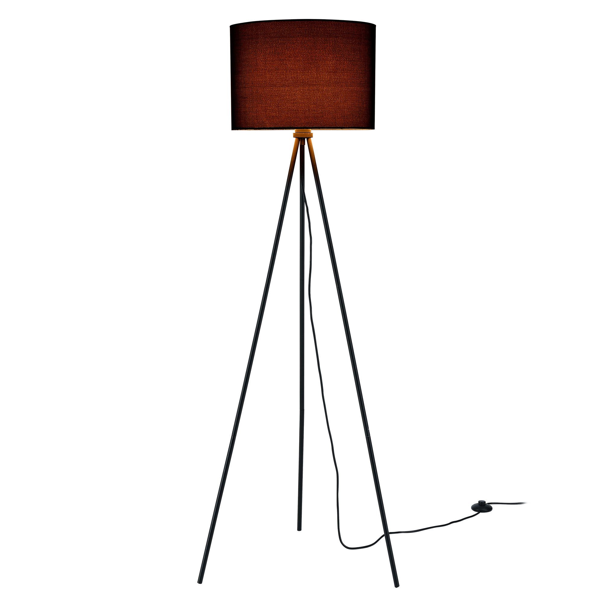 lux.pro Stehlampe, ohne Leuchtmittel, »Dreifuß« schwarz Höhe 150cm