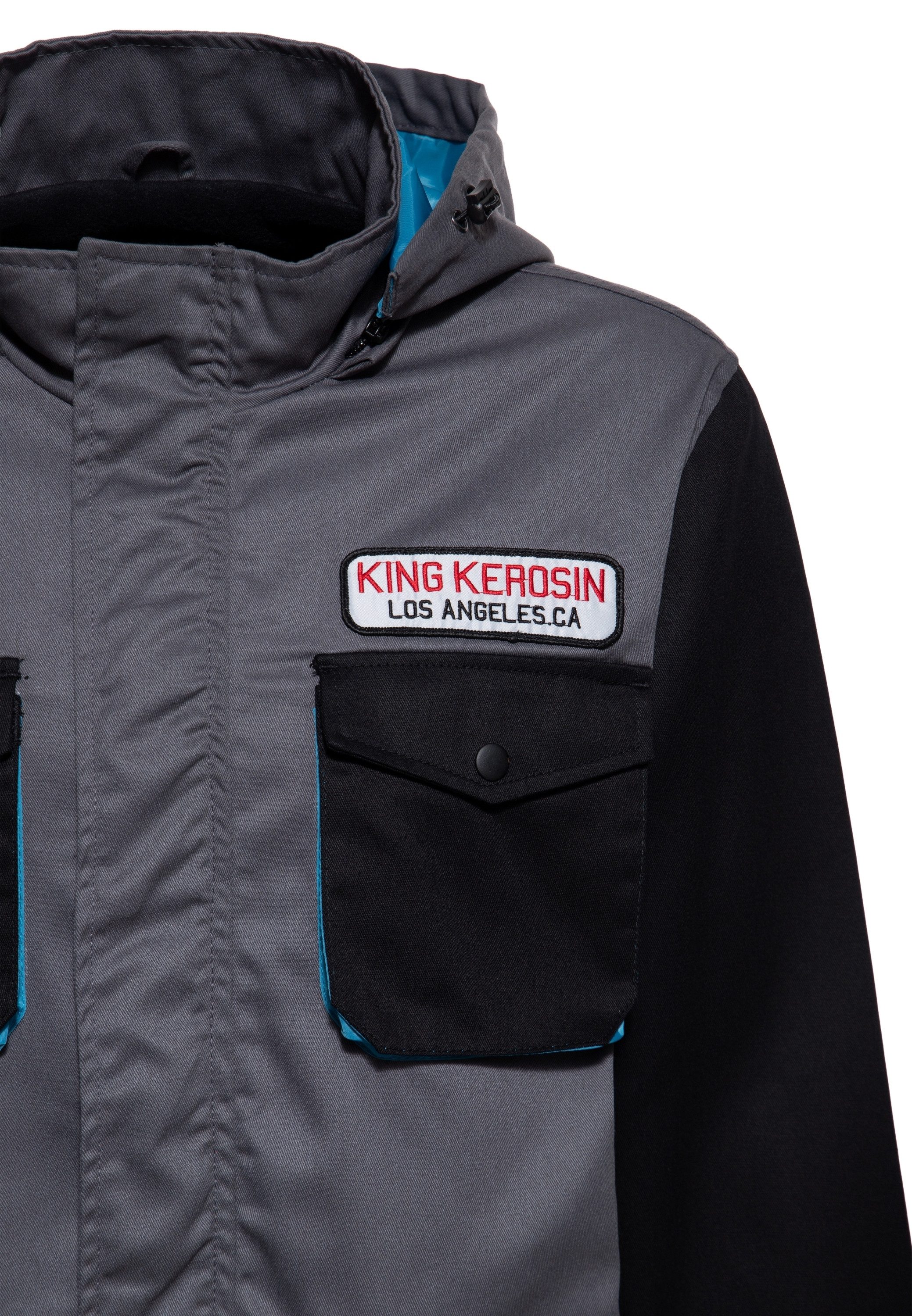 KingKerosin Softshelljacke Los Angeles C.A. mit abnehmbarer Kapuze – Bild 4 von 5