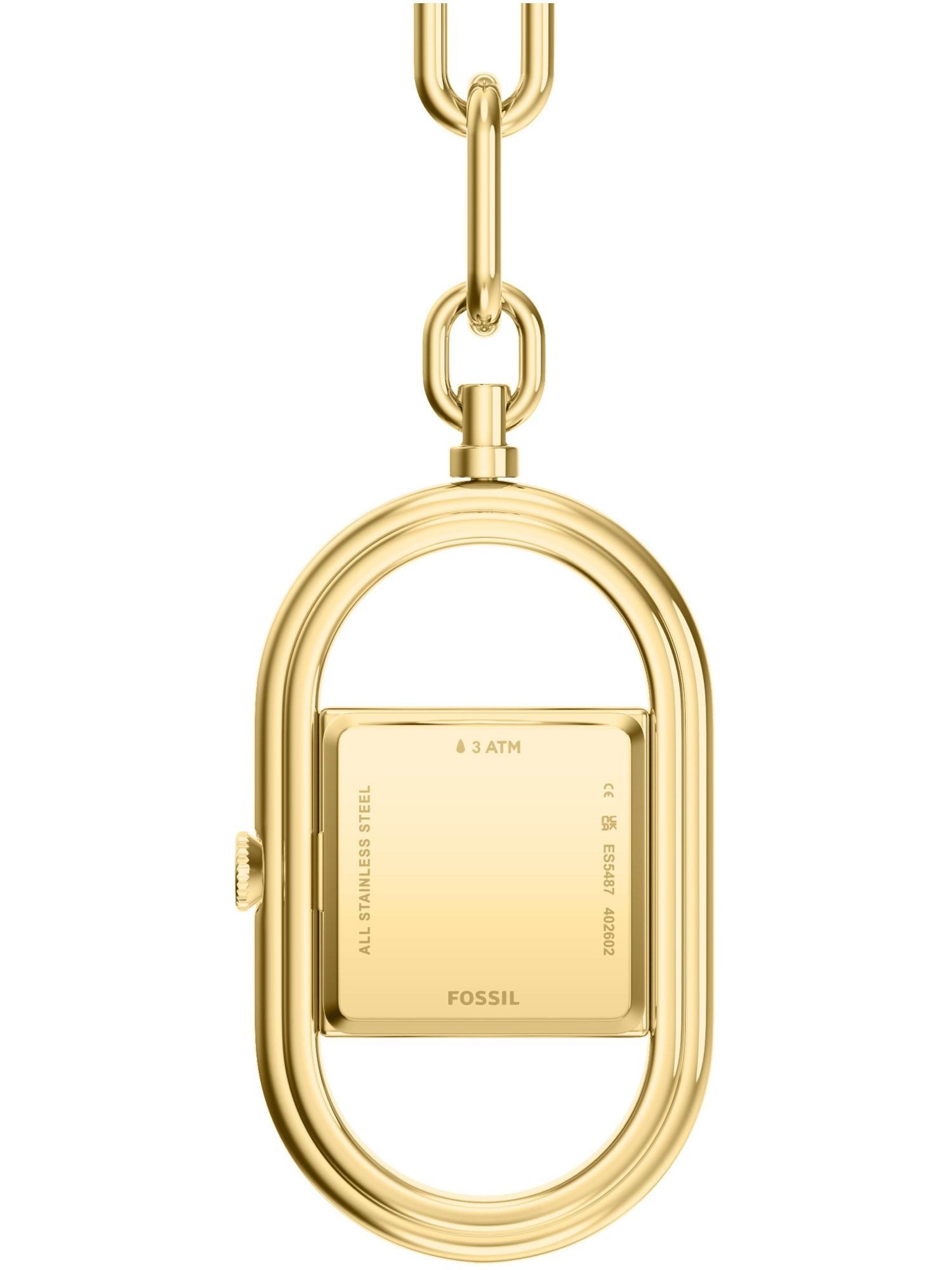 Fossil Quarzuhr ES5487 ES5487, Fossil ES5487 WATCH BAG CHARM Uhr Damenuhr Messing gold