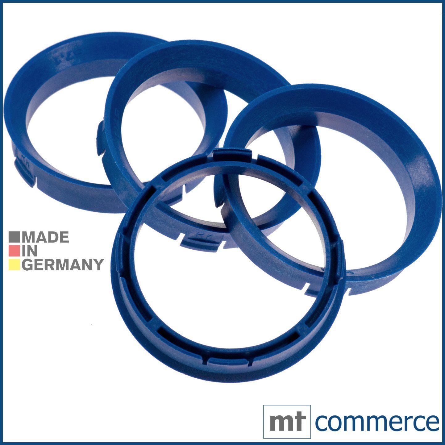 RKC Reifenstift 4X Zentrierringe blau Felgen Ringe Made in Germany, Maße: 66,6 x 57,1 mm