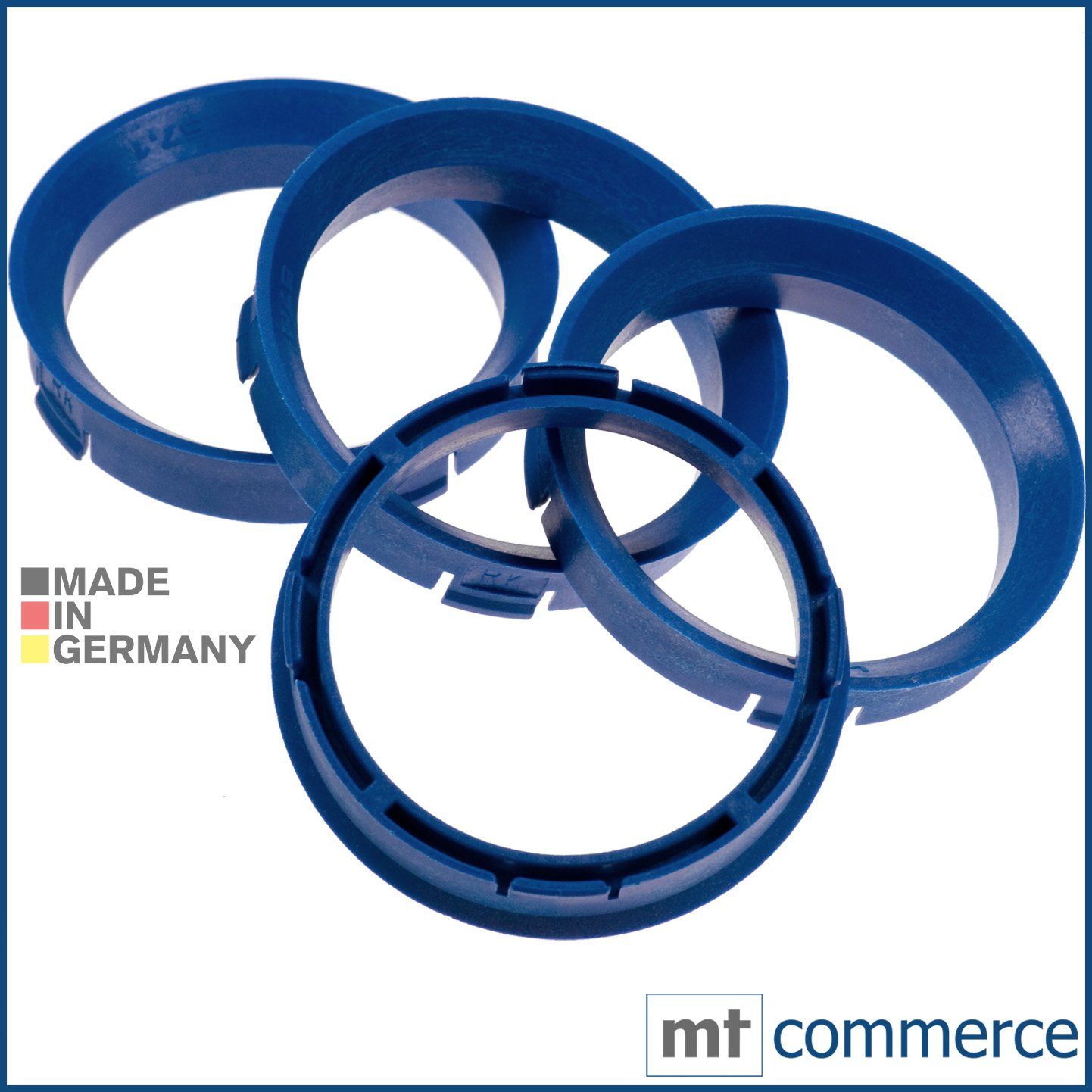BRANDT AUTOMOTIVE Шиныstift 4X Zentrierringe blau Felgen Ringe Made in Germany, Maße: 66,6 x 57,1 mm