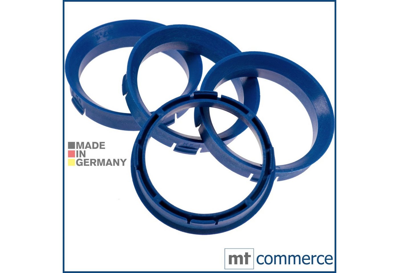 BRANDT AUTOMOTIVE Reifenstift 4X Zentrierringe blau Felgen Ringe Made in Germany, Maße: 66,6 x 57,1 mm