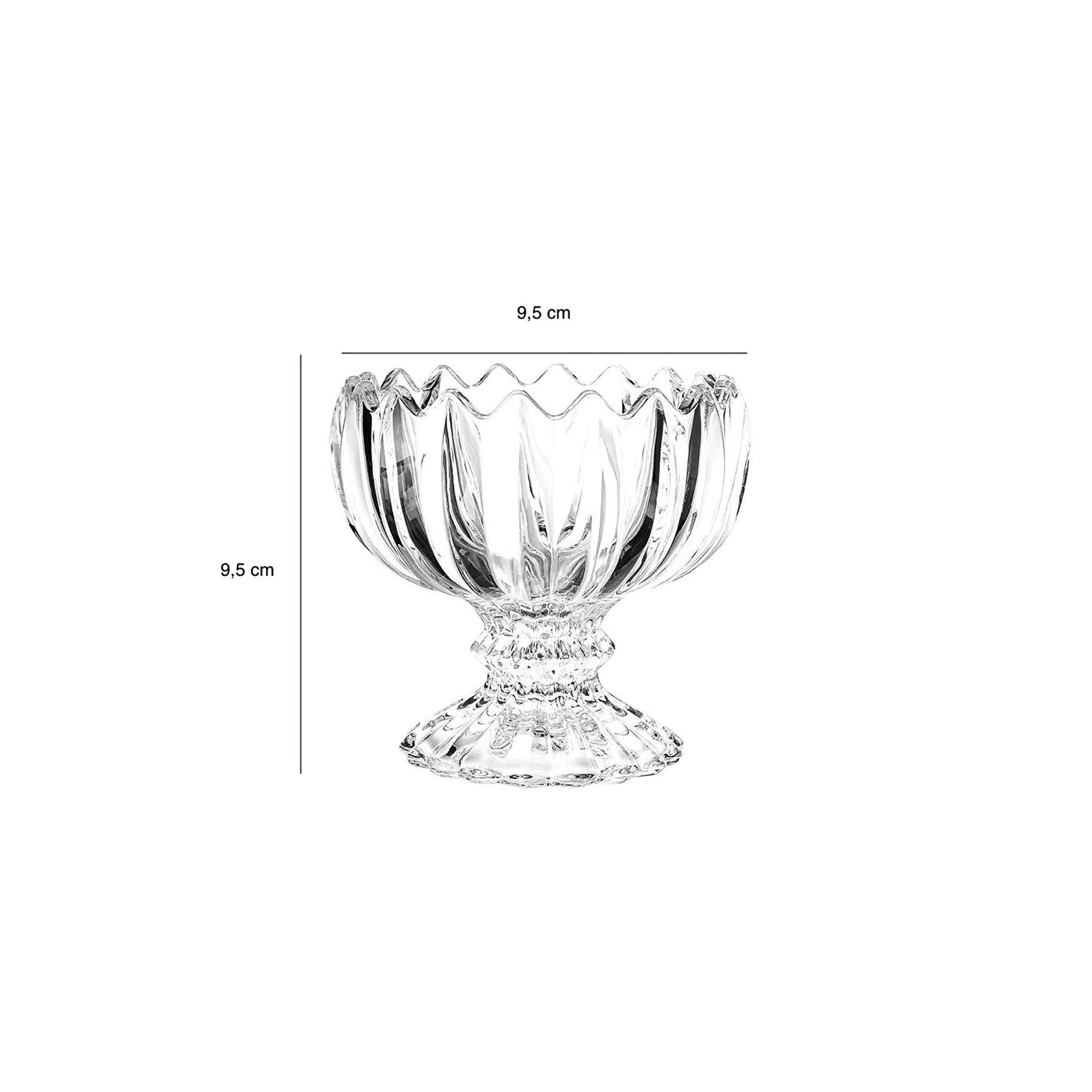 Almina Dessertschale 6er-Set Glasschalen 200ml, Lotus-Design, perfekt für Desserts & Snacks, Glas, (6-tlg)
