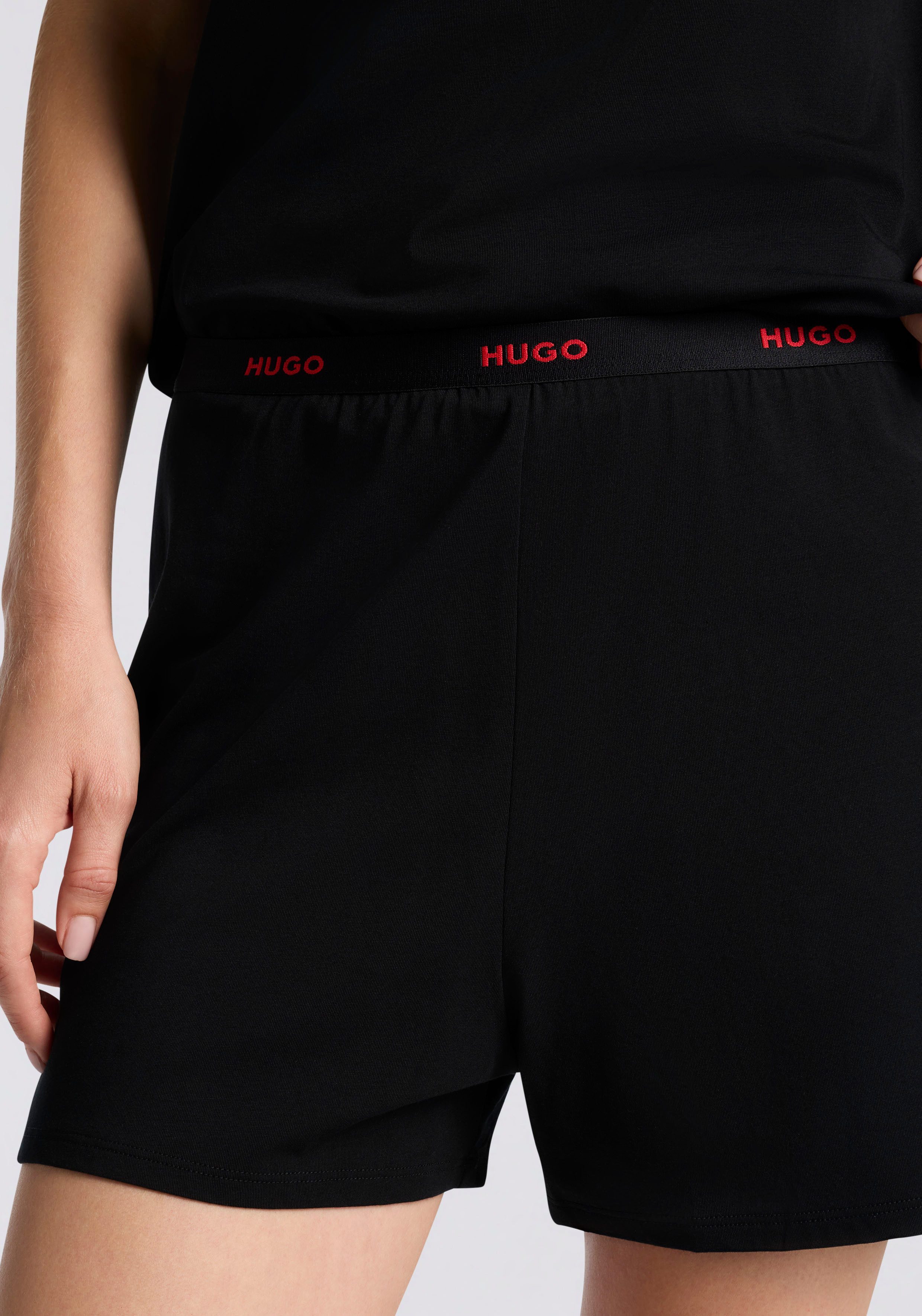 HUGO Schlafshorts Hugo Logo-Elastikbund