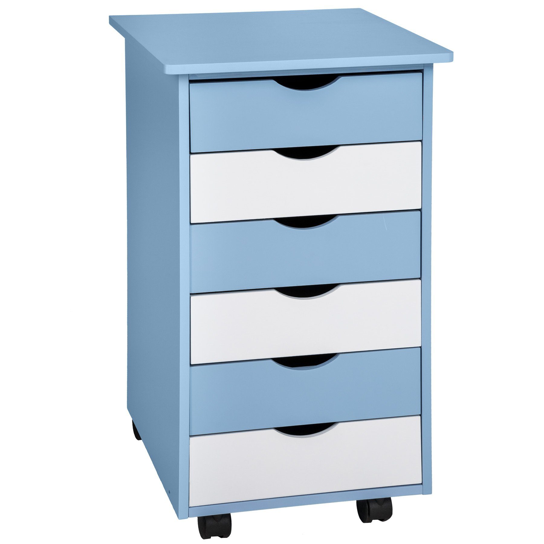 Rollcontainer (1-St., blau tlg) Schreibtisch höhenverstellbar tectake und Kinderschreibtisch 2