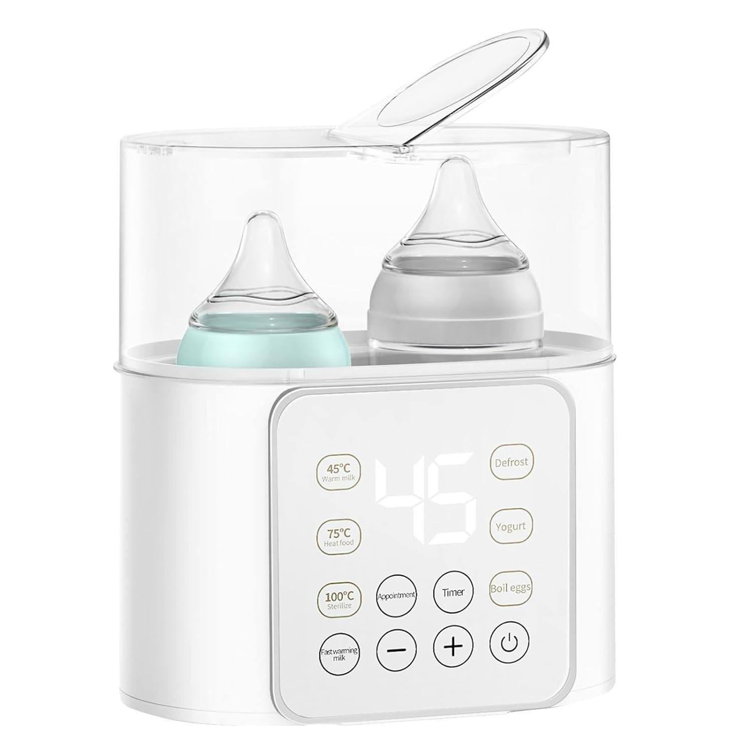 Babyflaschenwärmer 9-in-1 Baby Flaschenwärmer mit LED Display für 2 Flaschen