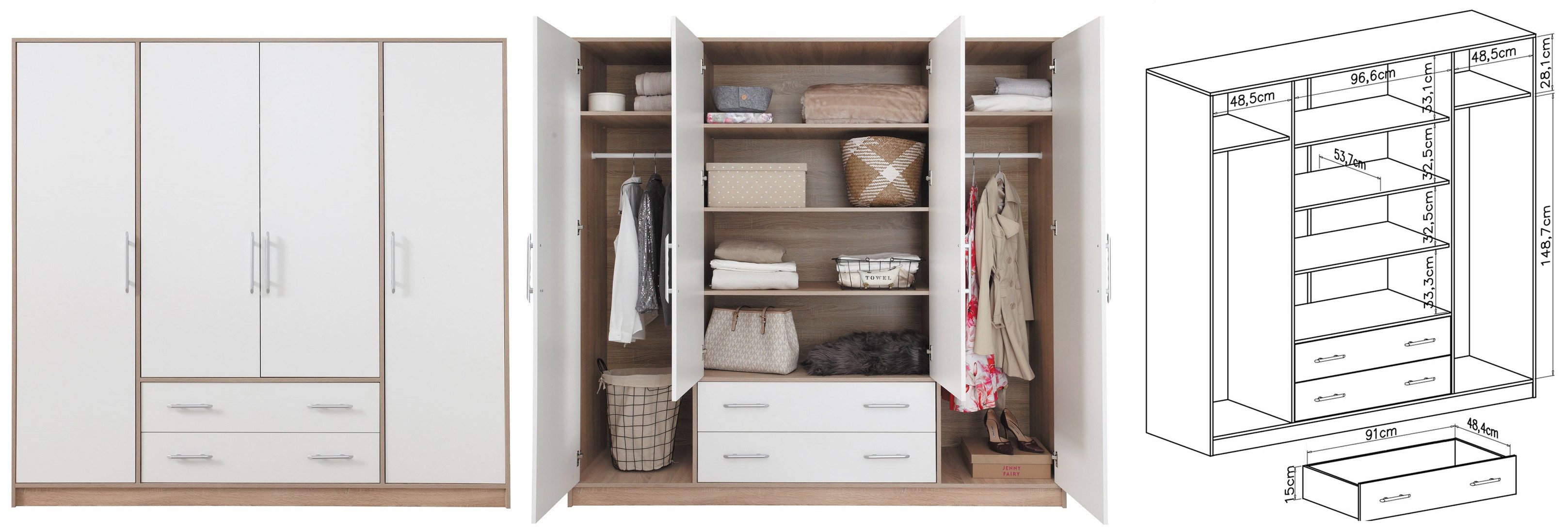 Marmex Möbel Drehtürenschrank SMART 1 viertüriger günstig online kaufen