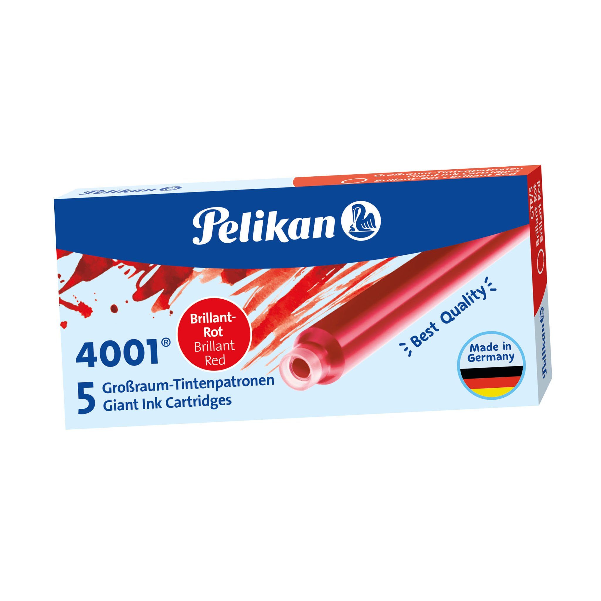 Pelikan Füllfederhalter Pelikan Großraum-Tintenpatronen 4001 GTP/5, rot