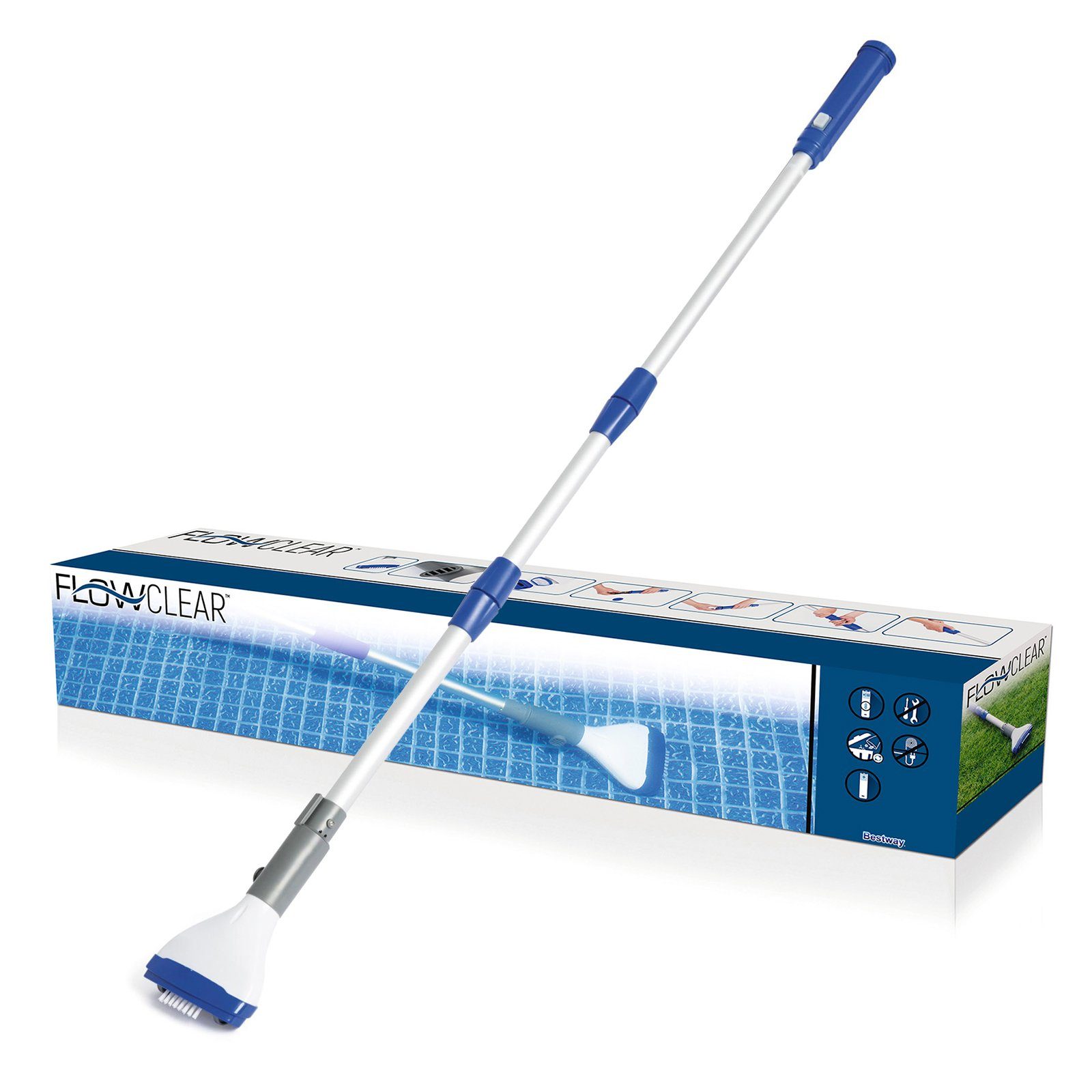 BESTWAY Pool BESTWAY Flowclear Aquascan Swimmingpool Poolsauger Vakuumsauger 1,26m