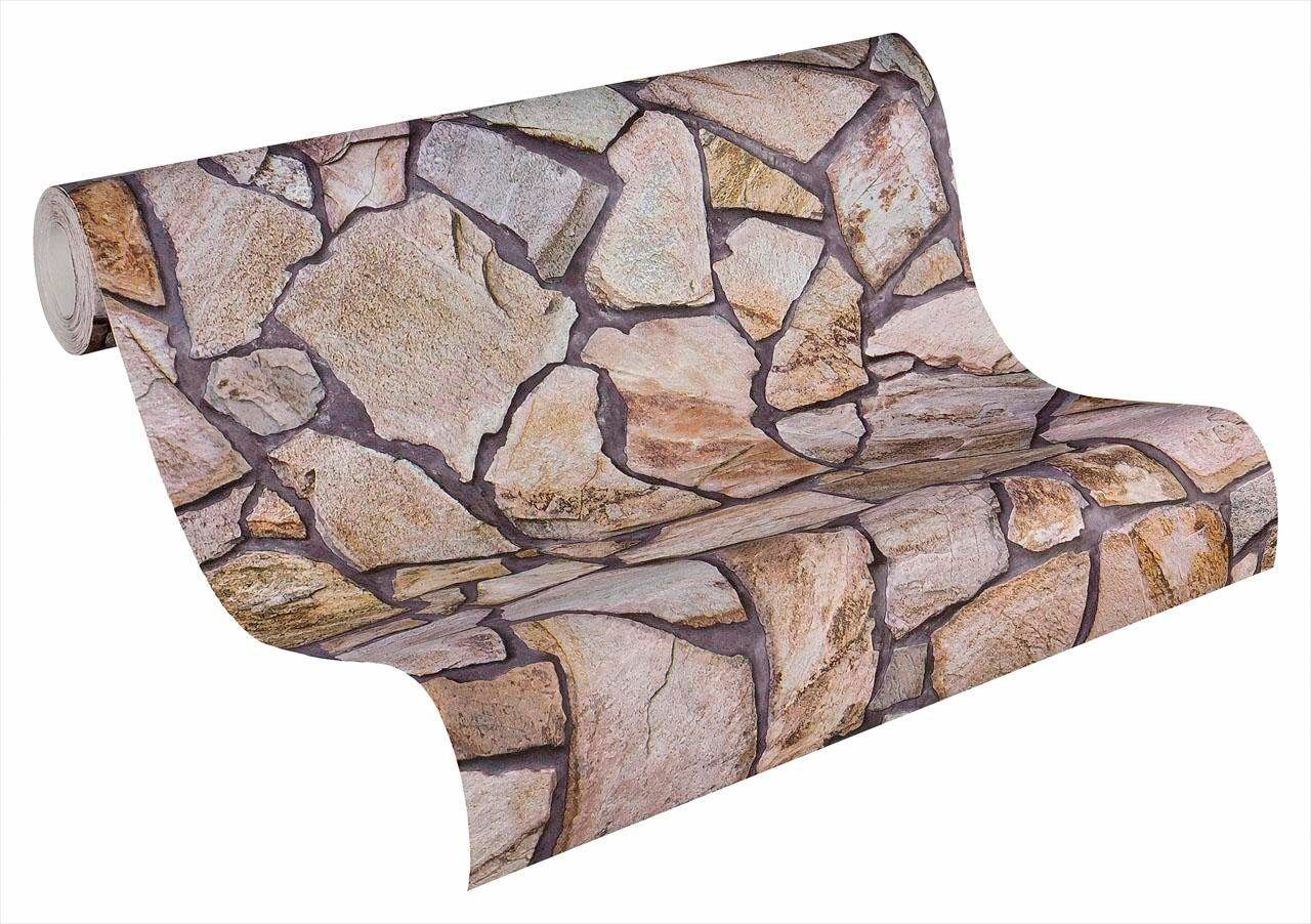 living walls Vliestapete Best of Wood`n Stone 2nd Edition, leicht strukturiert, Steinoptik, gemustert, Motiv, Steintapete leicht strukturiert matt Backstein Tapeten Wohnzimmer Flur
