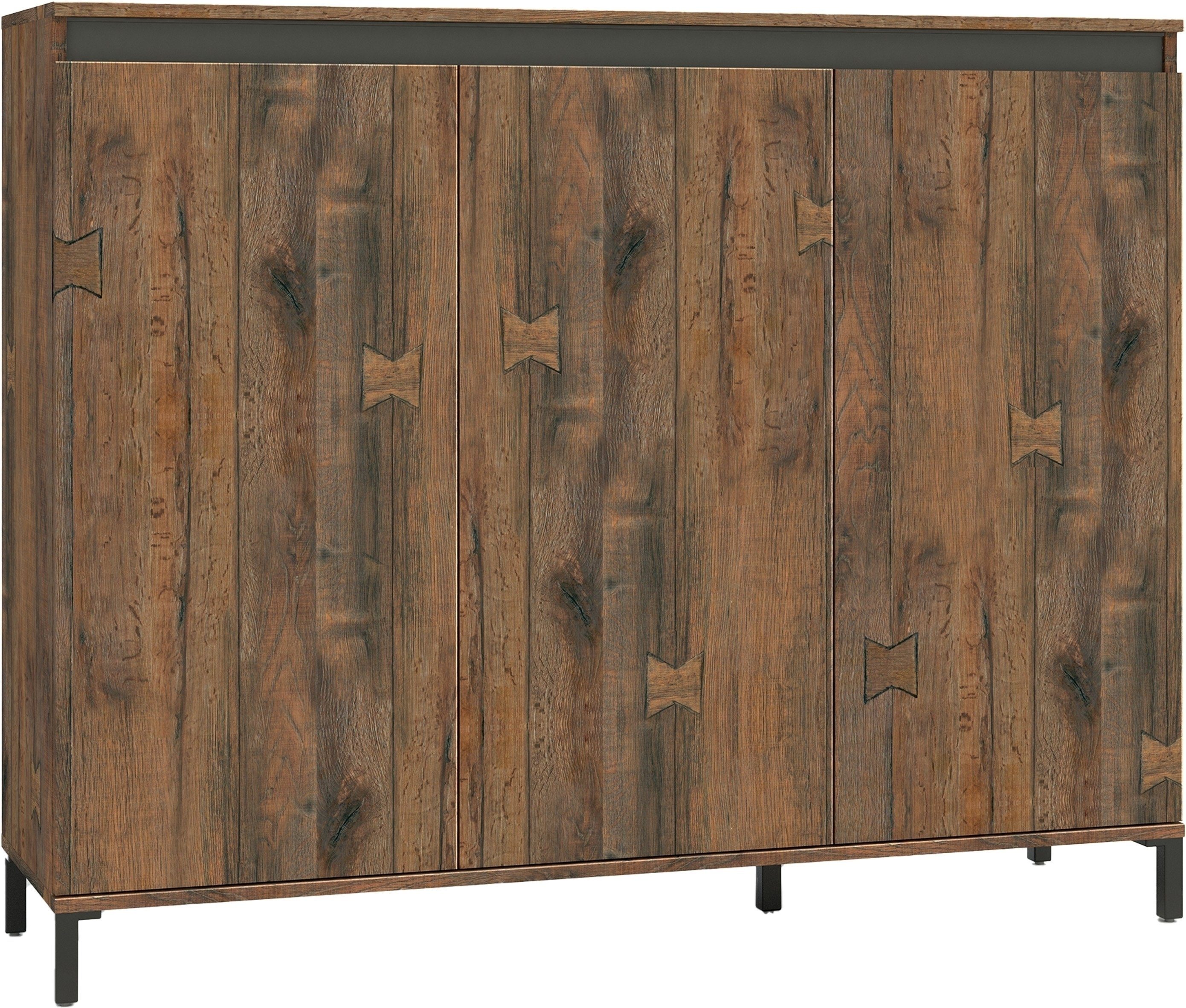 freiraum Highboard GENIO industrial, in Eiche, Holzwerkstoff - 138x110x40cm (BxHxT)