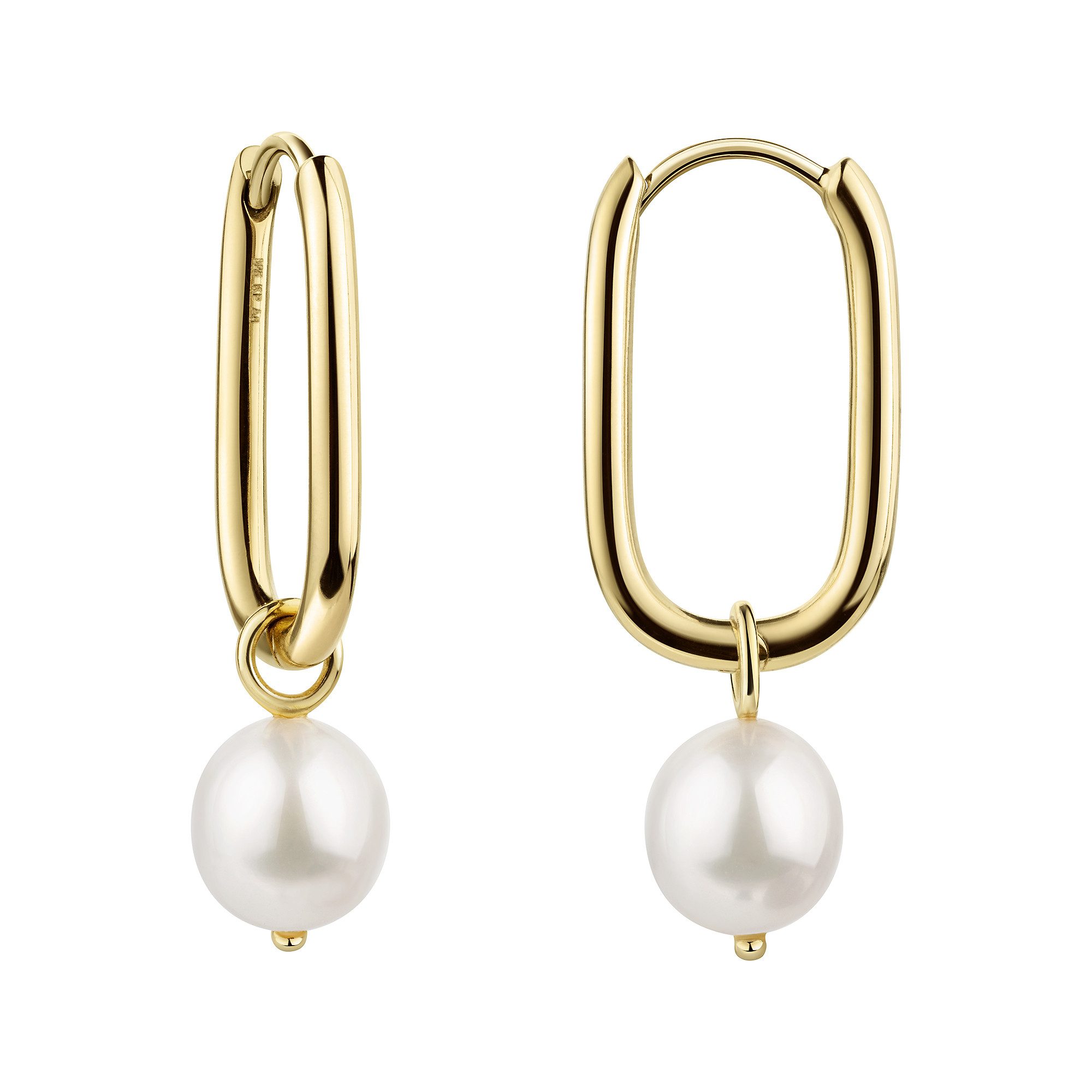 CELESTA Paar Creolen 925 Sterling Silber vergoldet Perle