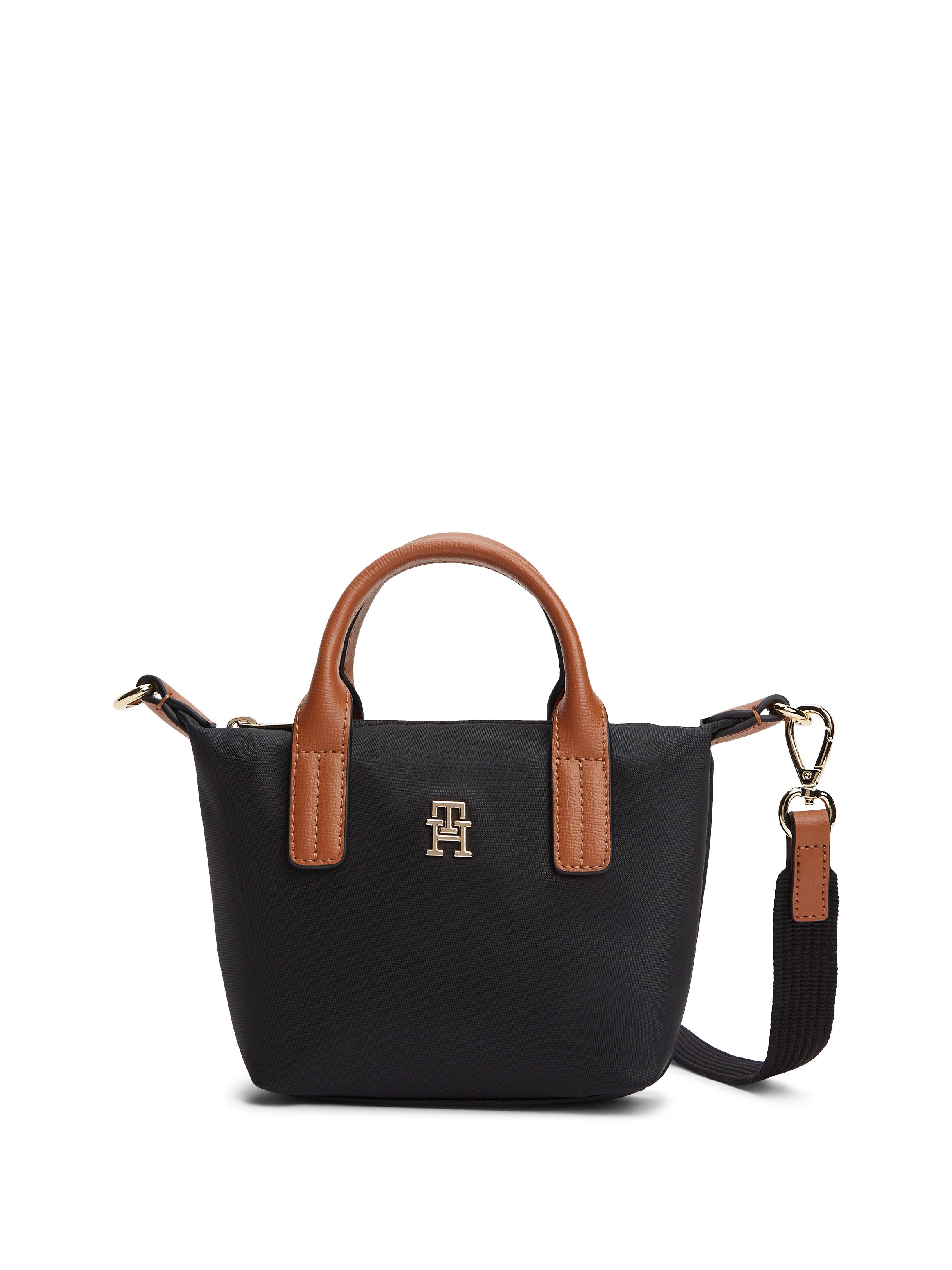 Tommy Hilfiger Handtasche POPETTE MICRO TOTE, Damen Umhängetasche, Schultertasche im Kontrastlook