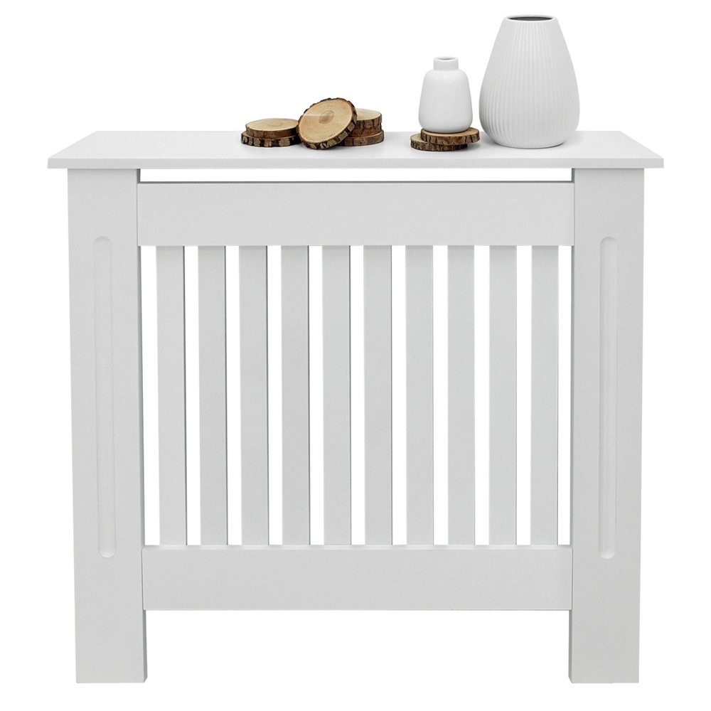 ML-DESIGN Heizungsverkleidung Heizkörperverkleidung aus MDF lackiert für Wohnzimmer Schlafzimmer, Zubehör für Heizkörper, Heizungsabdeckung Landhausstil 78x19x82 cm Weiß aus MDF