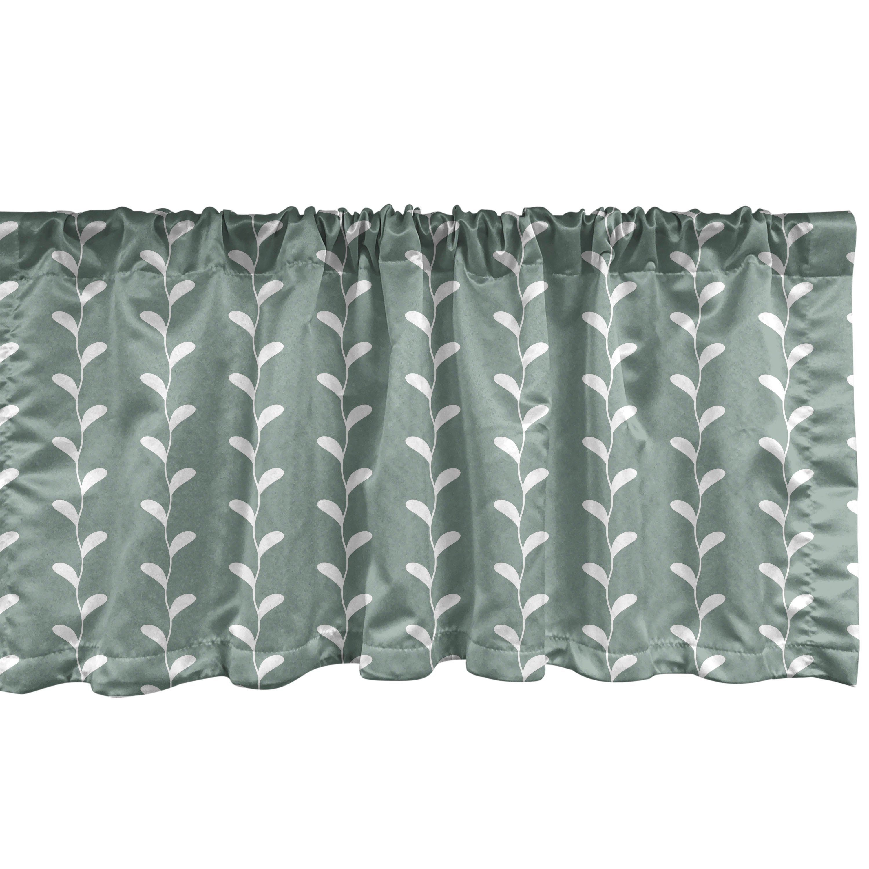 Scheibengardine Vorhang Volant für Küche Schlafzimmer Dekor mit Stangentasche, Abakuhaus, Microfaser, Abstrakt Vintage Wellenförmige Blumen