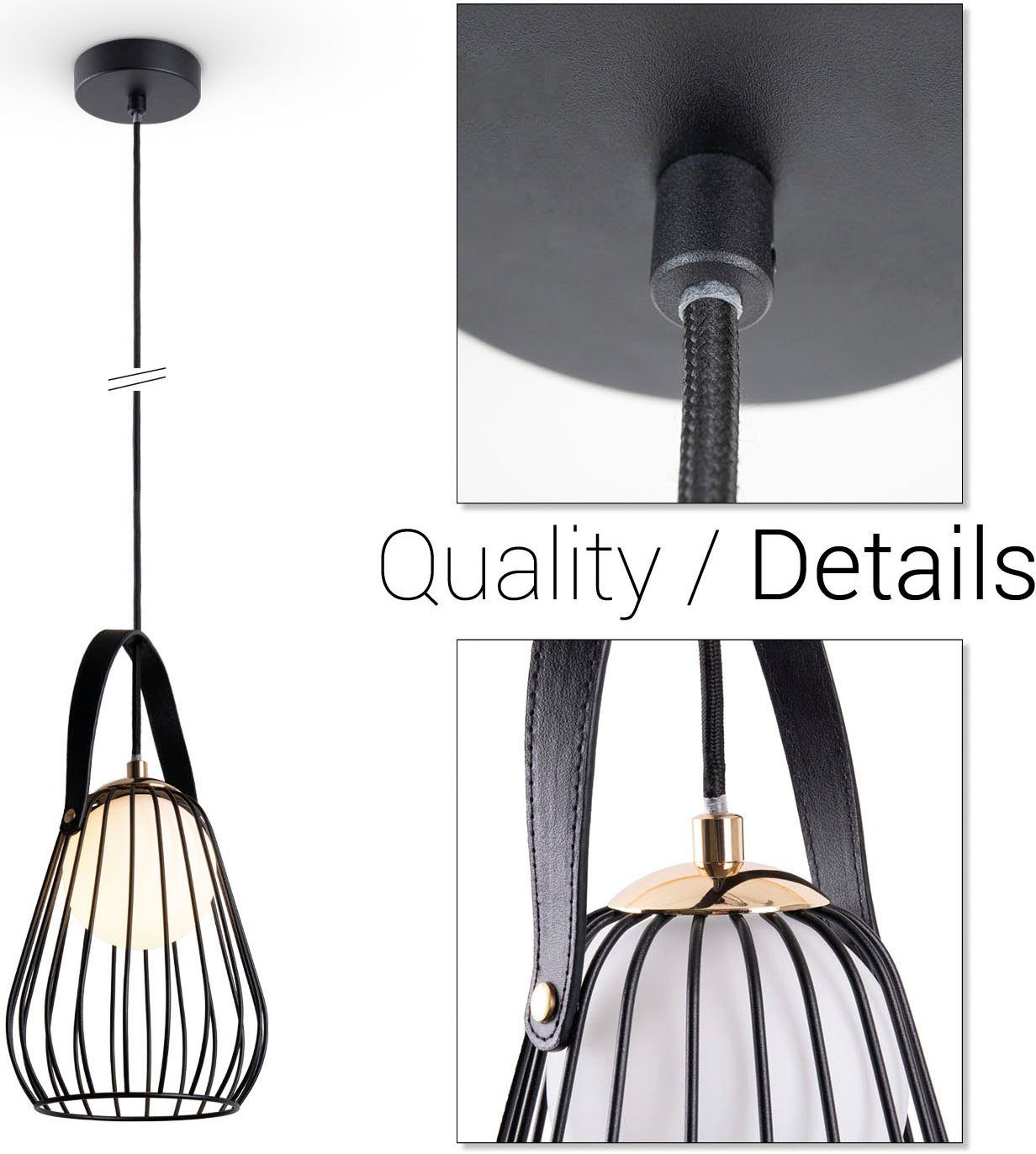 Paco Home Pendelleuchte RICARDA, ohne Leuchtmittel, Wohnzimmer Vintage G9 Käfigleuchte Esszimmer Metall Industrial