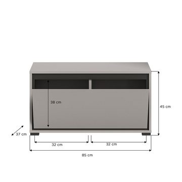 Newroom Sitzbank Jarlo, Sitzbank grau NB grau NB Modern Sitzcontainer Sitzhocker Flur