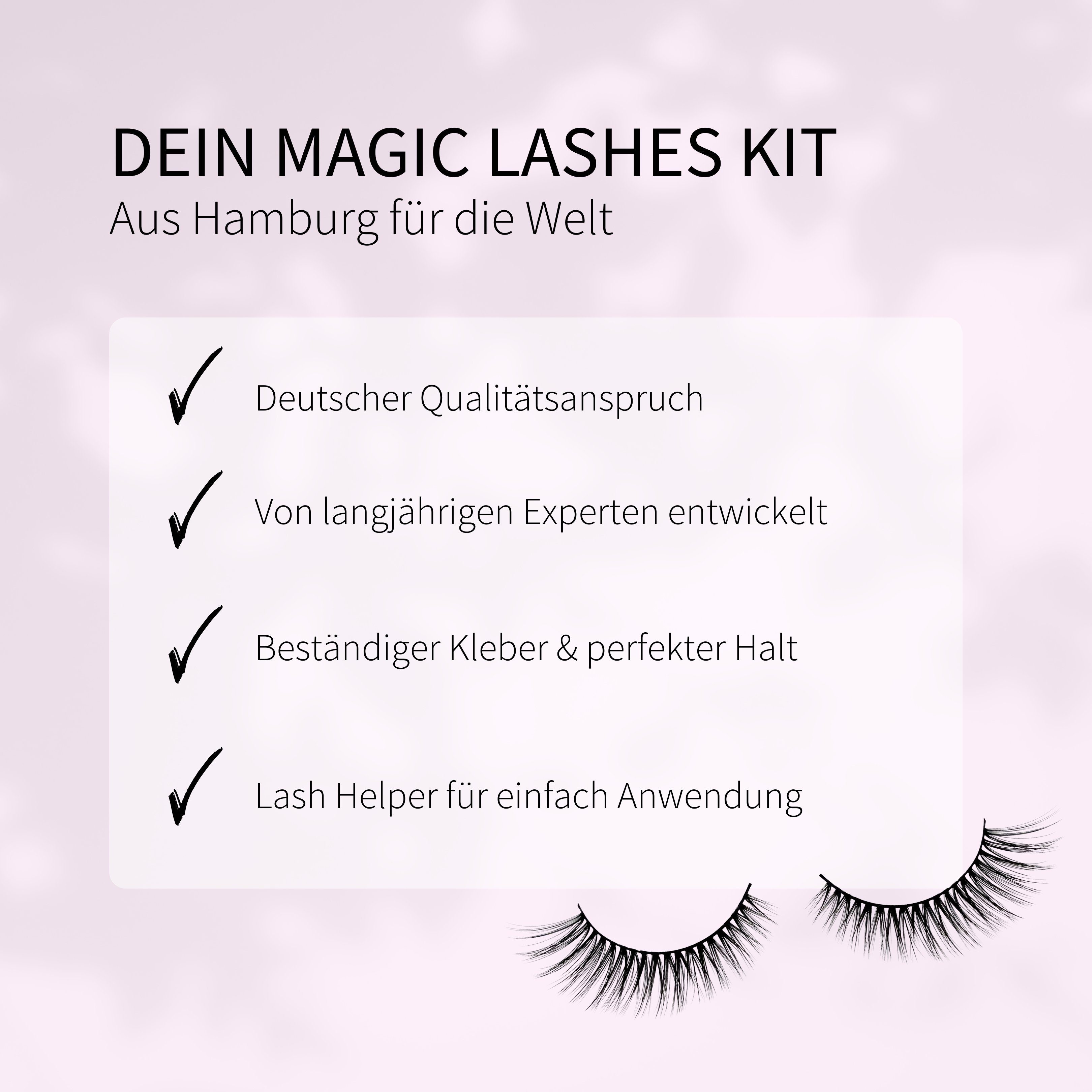 fleeky Bandwimpern Magic Lashes Passion - künstliche Wimpern, spar- set, zarter Fake-Lash-Look mit Schwung – vegan & 20× verwendbar