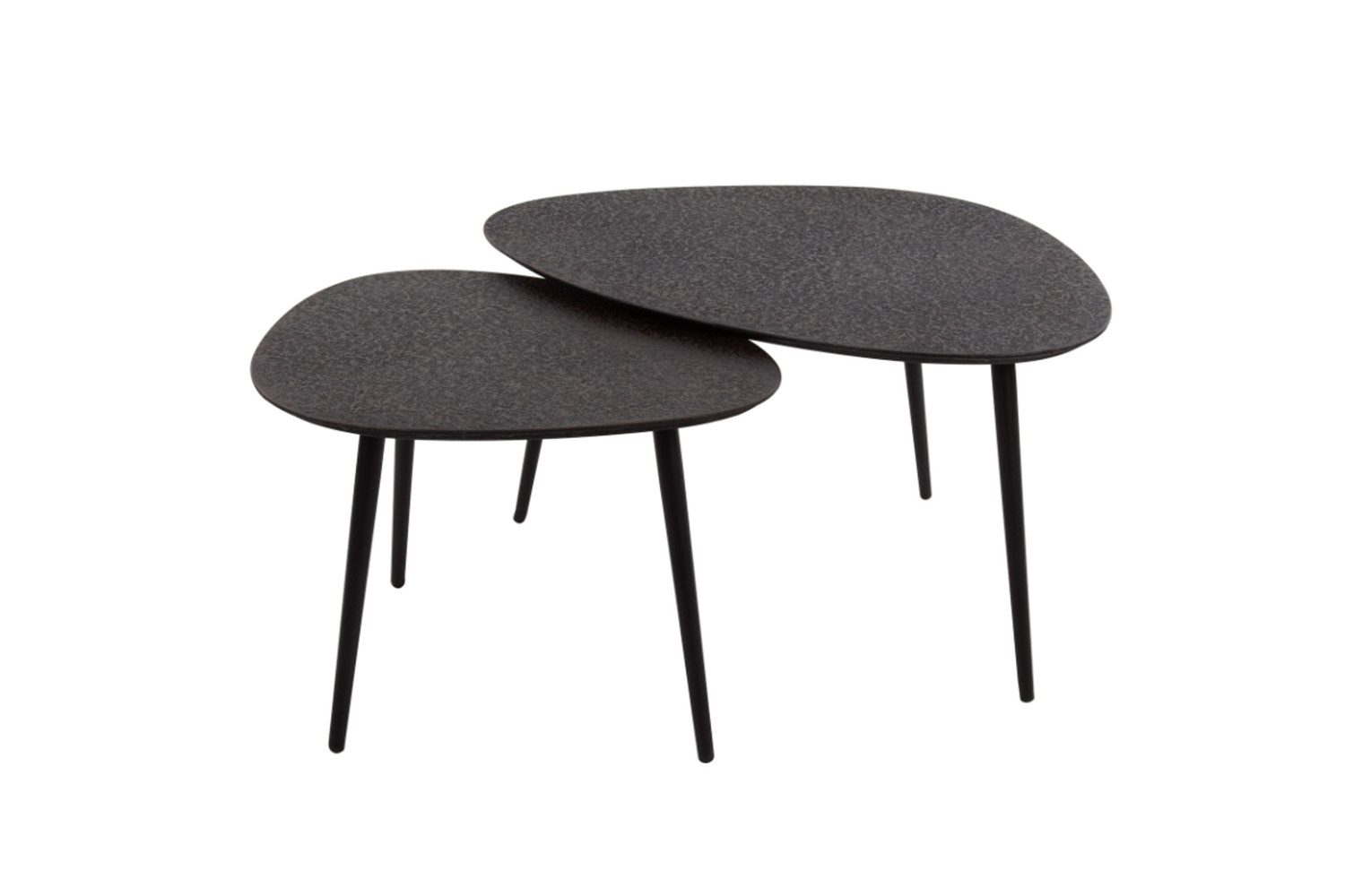 KAWOLA Couchtisch LAUCA (Set, 2-St), Metall schwarz dreieckig