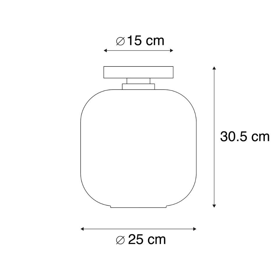 Qazqa Deckenleuchte Zuzanna, LED wechselbar, E27, Gold/Messing, Design, Glas, 1-flammig